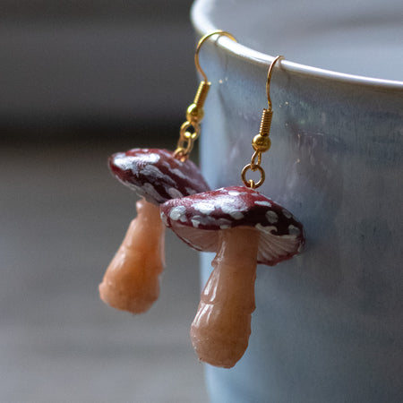 Red Mushroom Earrings
