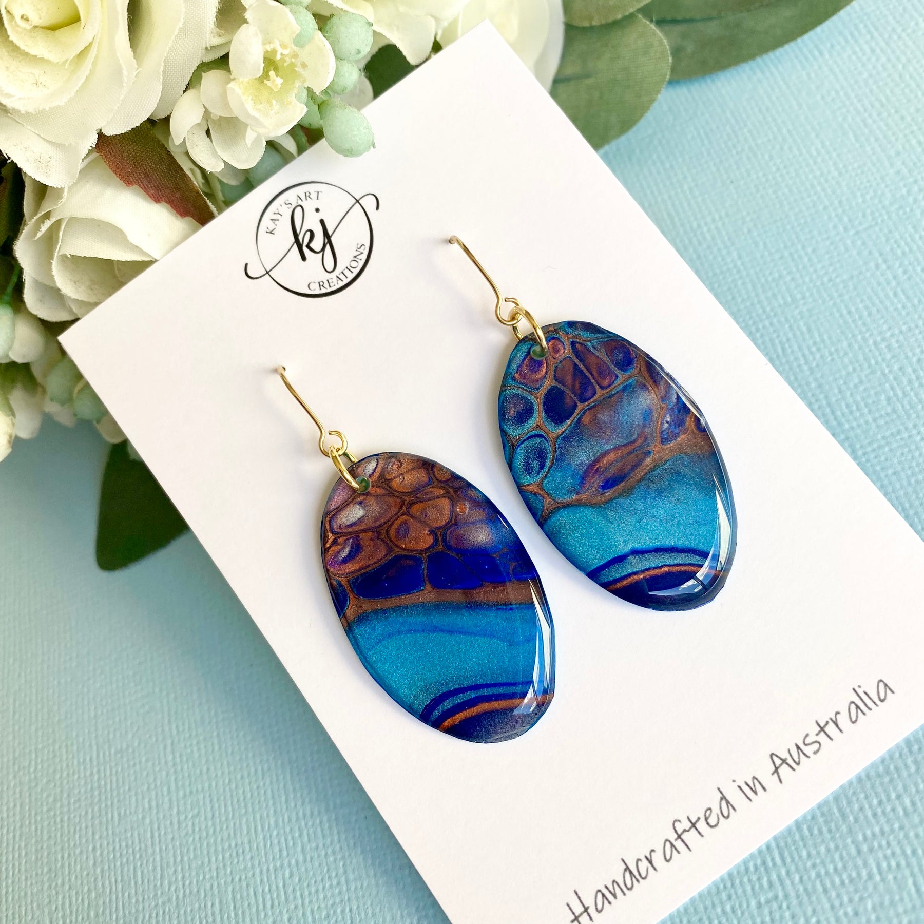 Oval Artisan Lightweight Dangle Earrings