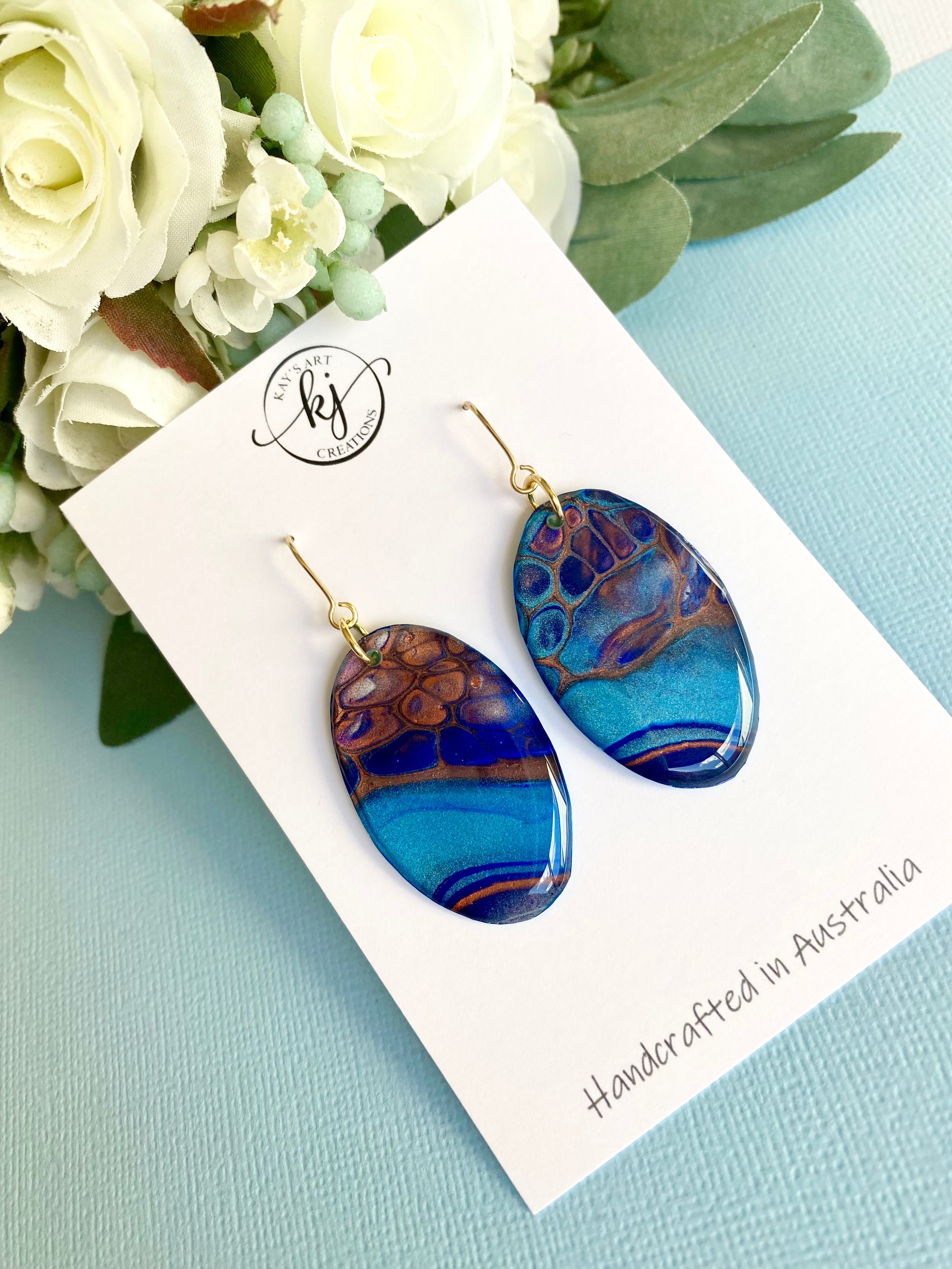 Oval Artisan Lightweight Dangle Earrings