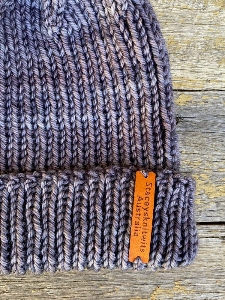 Download - Basic Ribbed Beanie Pattern, Beginner Knitting Pattern Hats