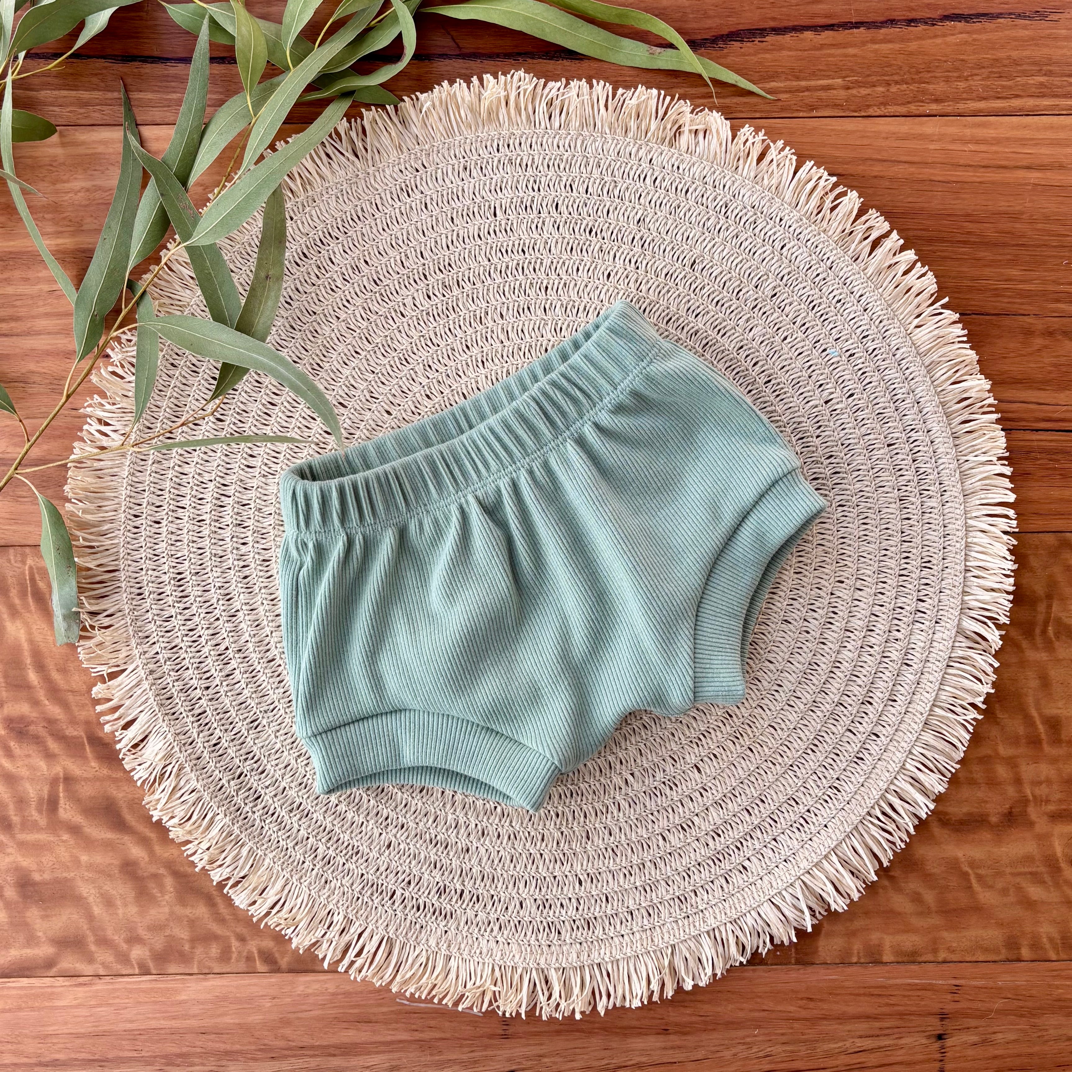 Baby Short Sleeved Bodysuit and Shorties | Green Aussie Animals | Size premmie to 2 | Made to order