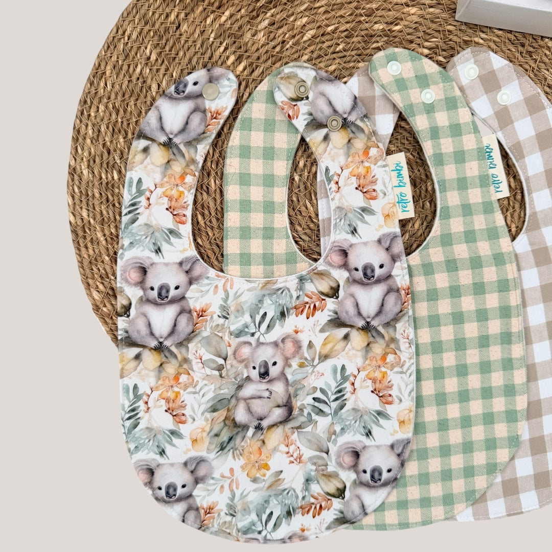 3 Bib Bundle - Koala - Australia - Cotton