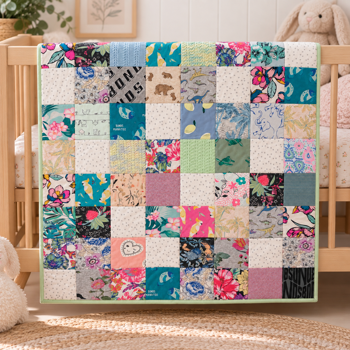 Custom Baby Clothes Memory Quilt – Personalised Keepsake Blanket