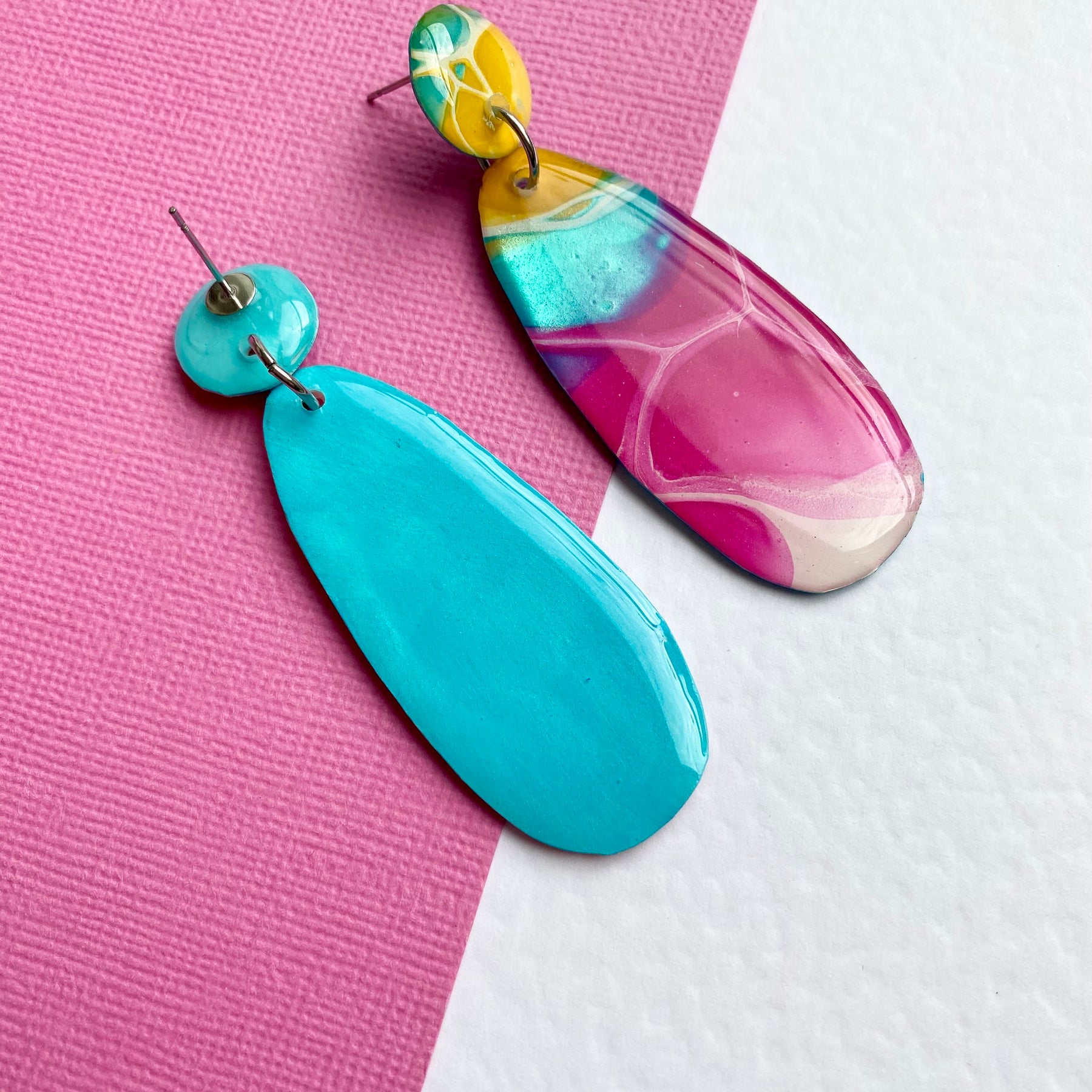Wearable Art Dangle Stud Earrings
