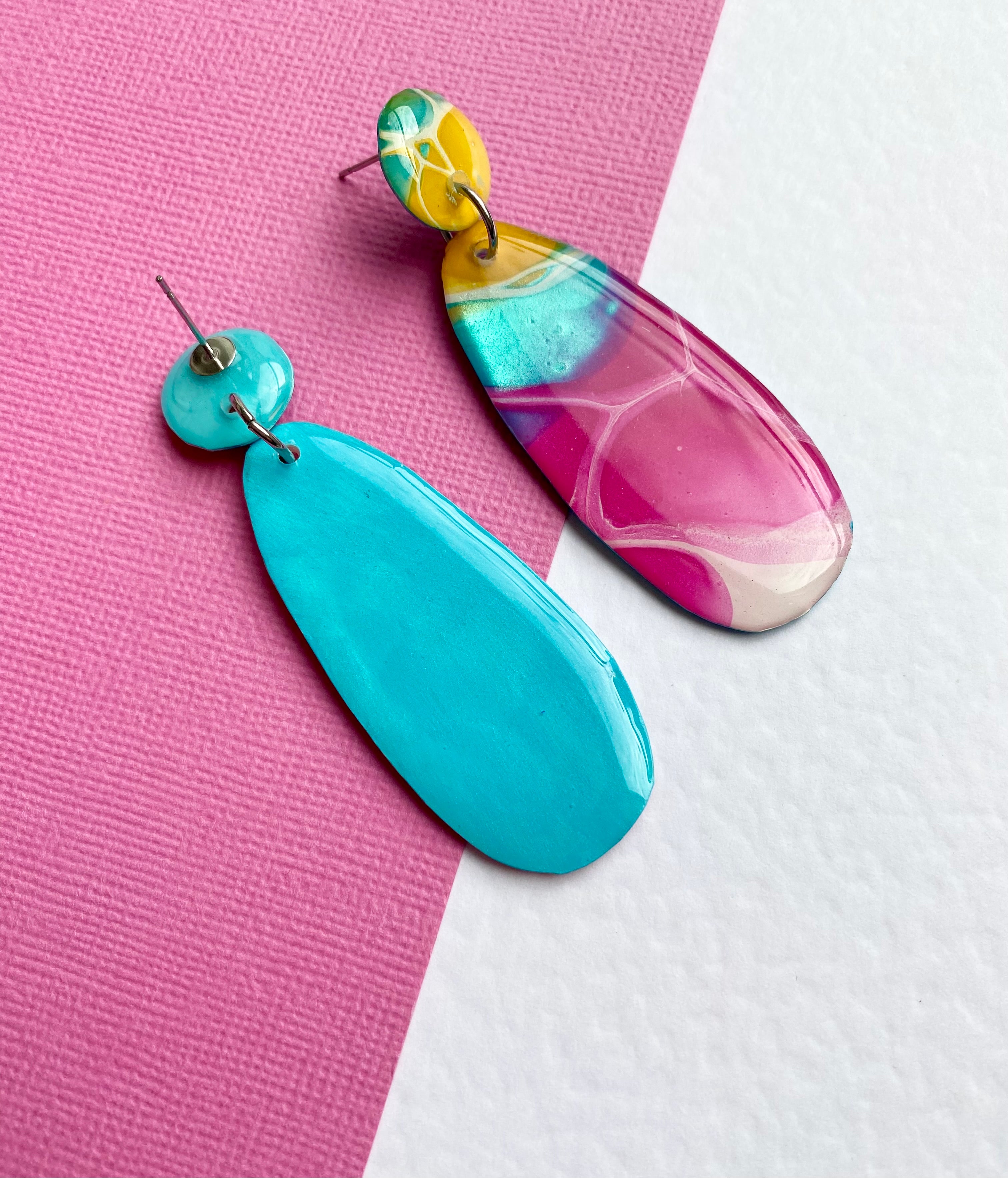 Wearable Art Dangle Stud Earrings