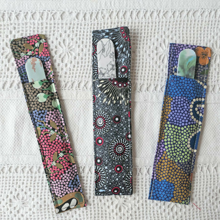 Nail file and pouch: Indigenous and other fabrics. Free post.