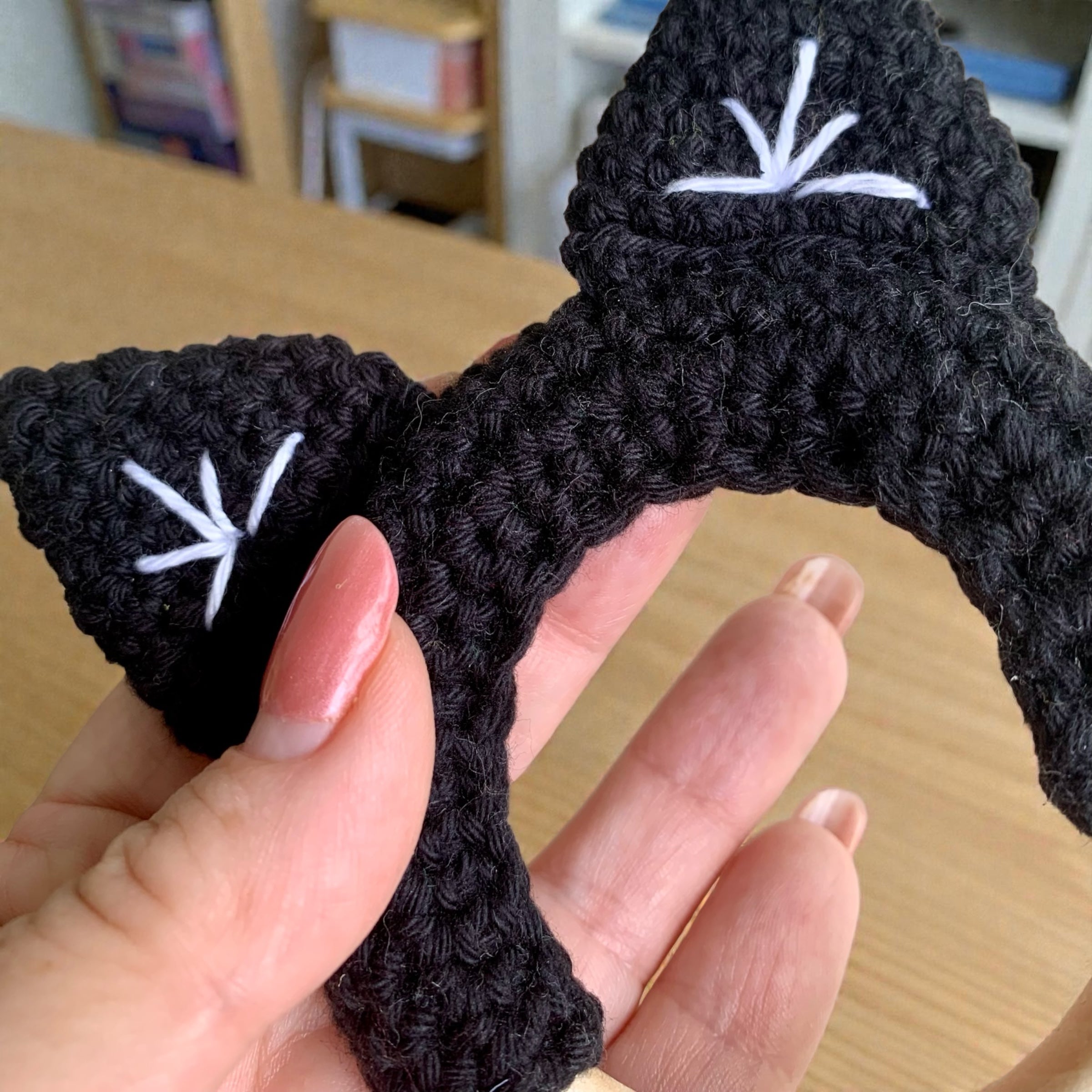 Crochet Cat Ears Teether Ring – Natural Wooden Baby Teether – Handmade Baby Gift