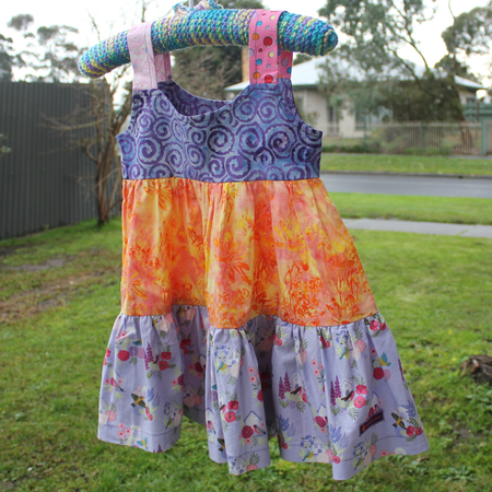 Girls Dress, Size 4, Spirals/Tiedye/Spots/Floral.