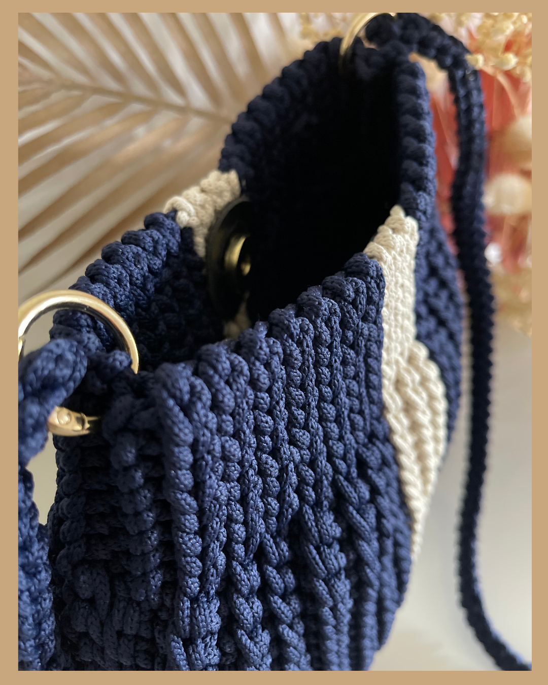 Handmade Crochet Shoulder Crossbody bag 23cm x 25cm with 105cm Adjustable Strap