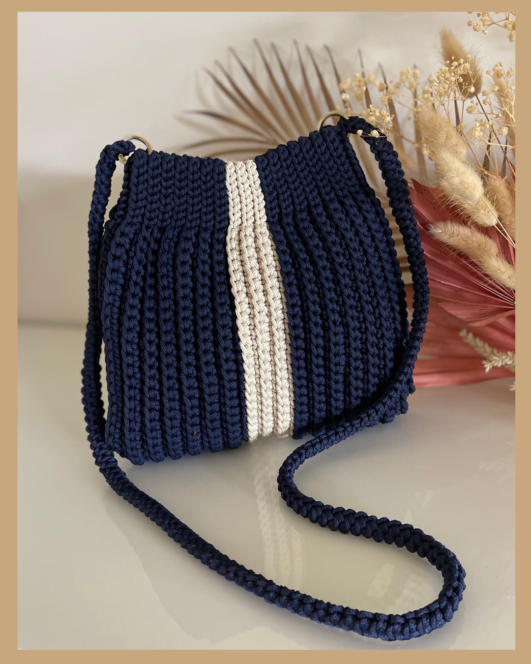 Handmade Crochet Shoulder Crossbody bag 23cm x 25cm with 105cm Adjustable Strap