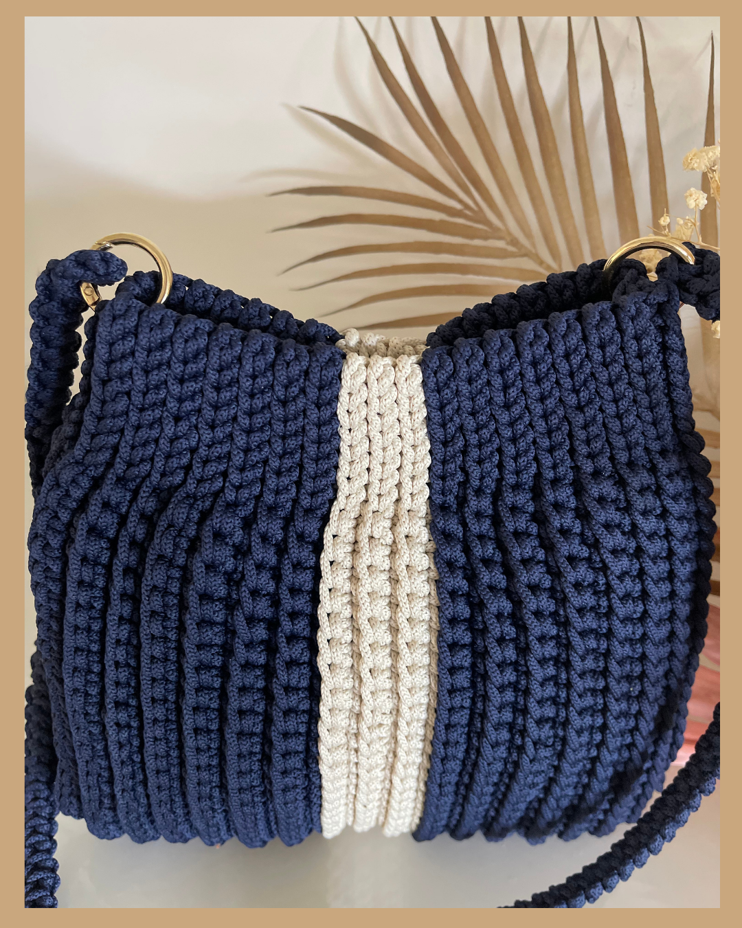 Handmade Crochet Shoulder Crossbody bag 23cm x 25cm with 105cm Adjustable Strap