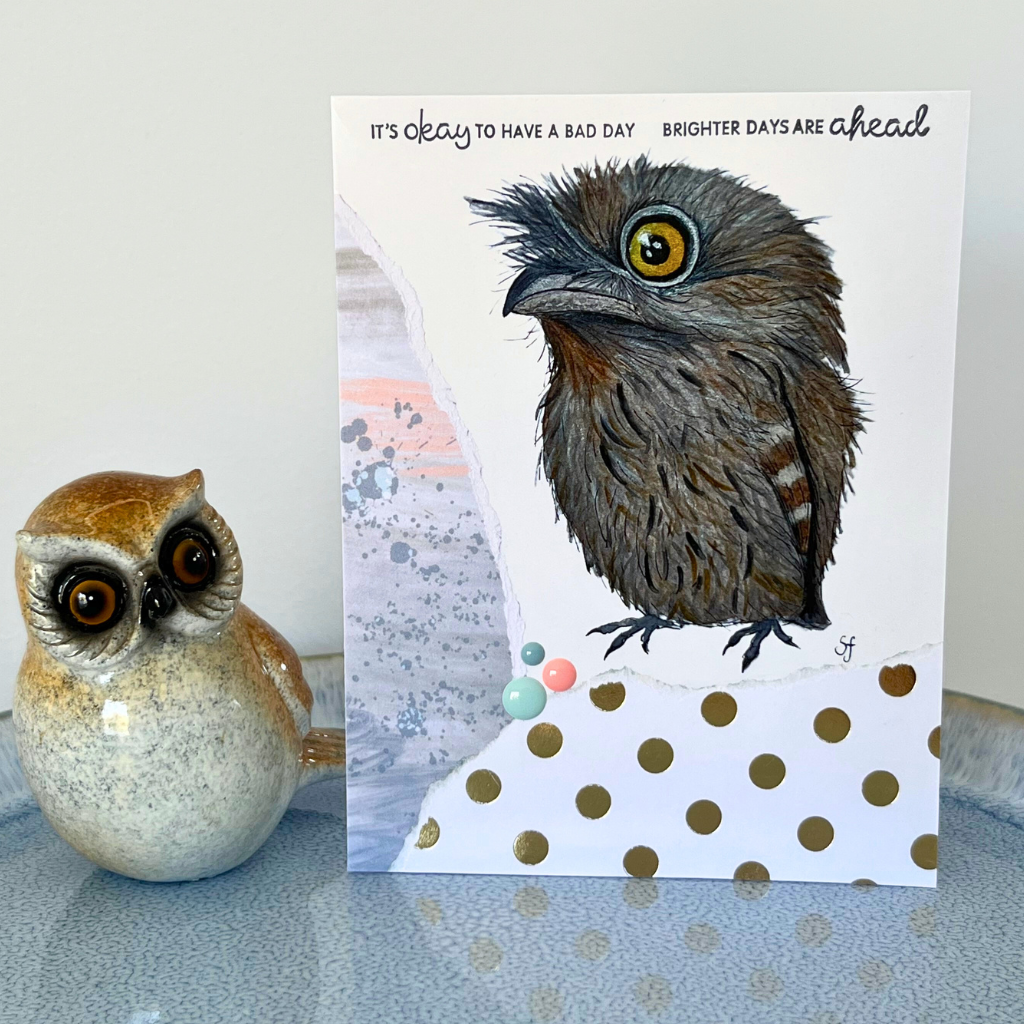 Baby tawny "Brighter days are ahead" card