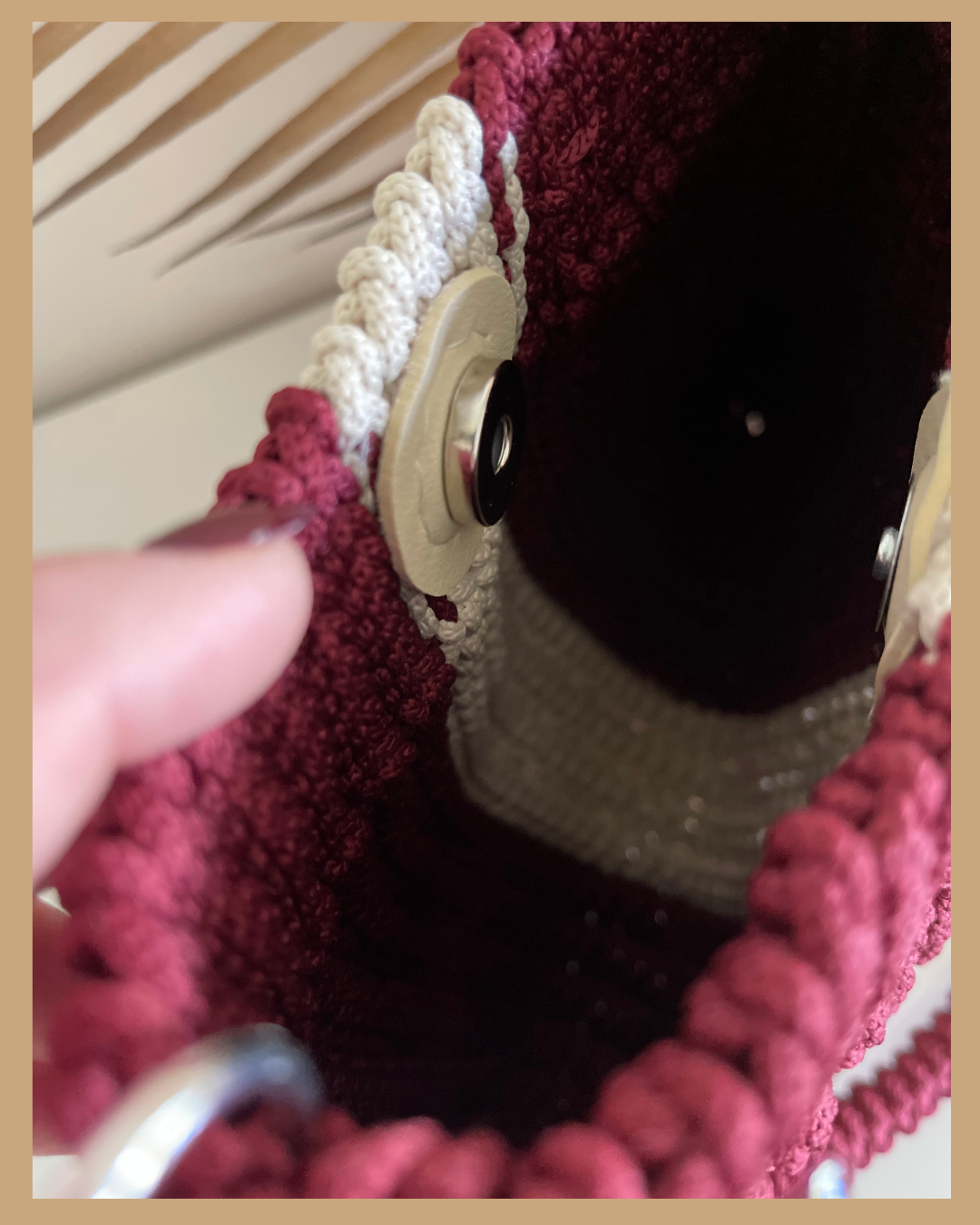 Handmade Crochet Shoulder Crossbody bag 23cm x 25cm with 105cm Adjustable Strap