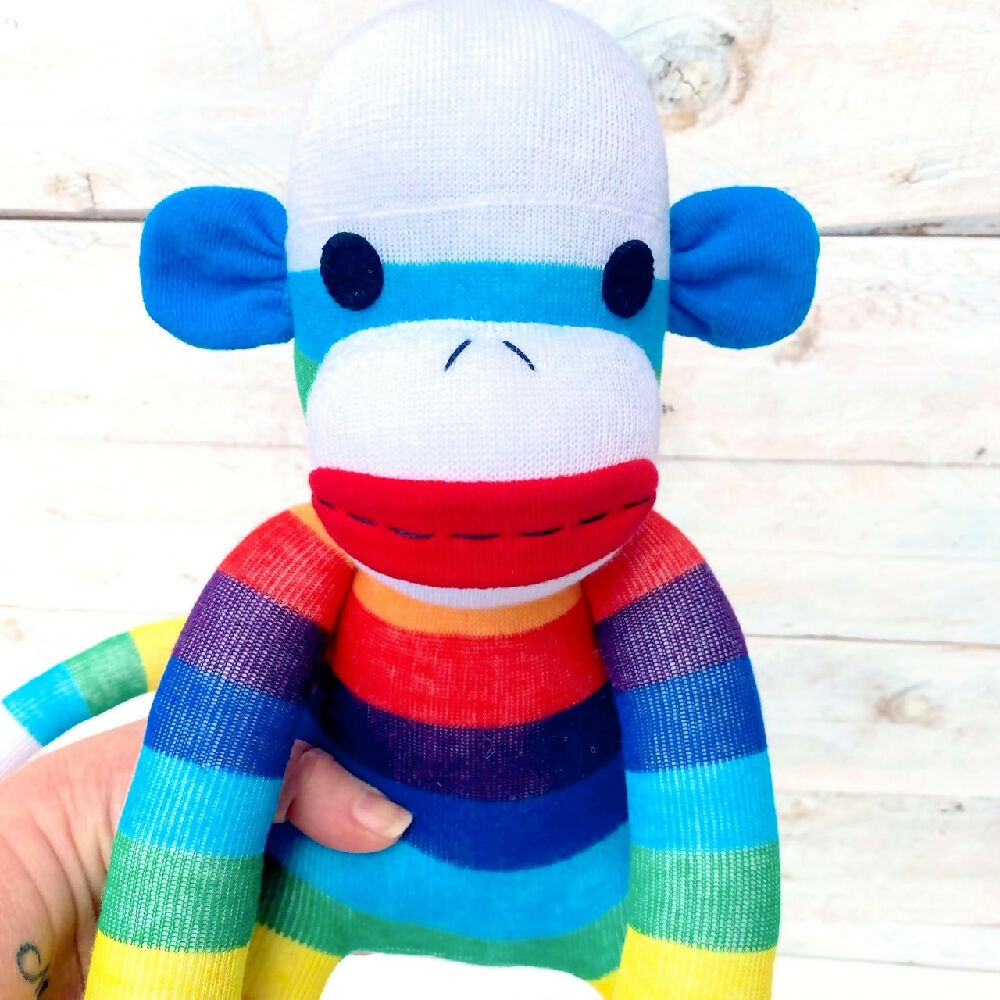 Elliott-Sock Monkey-Rainbow-Soft Toy-5