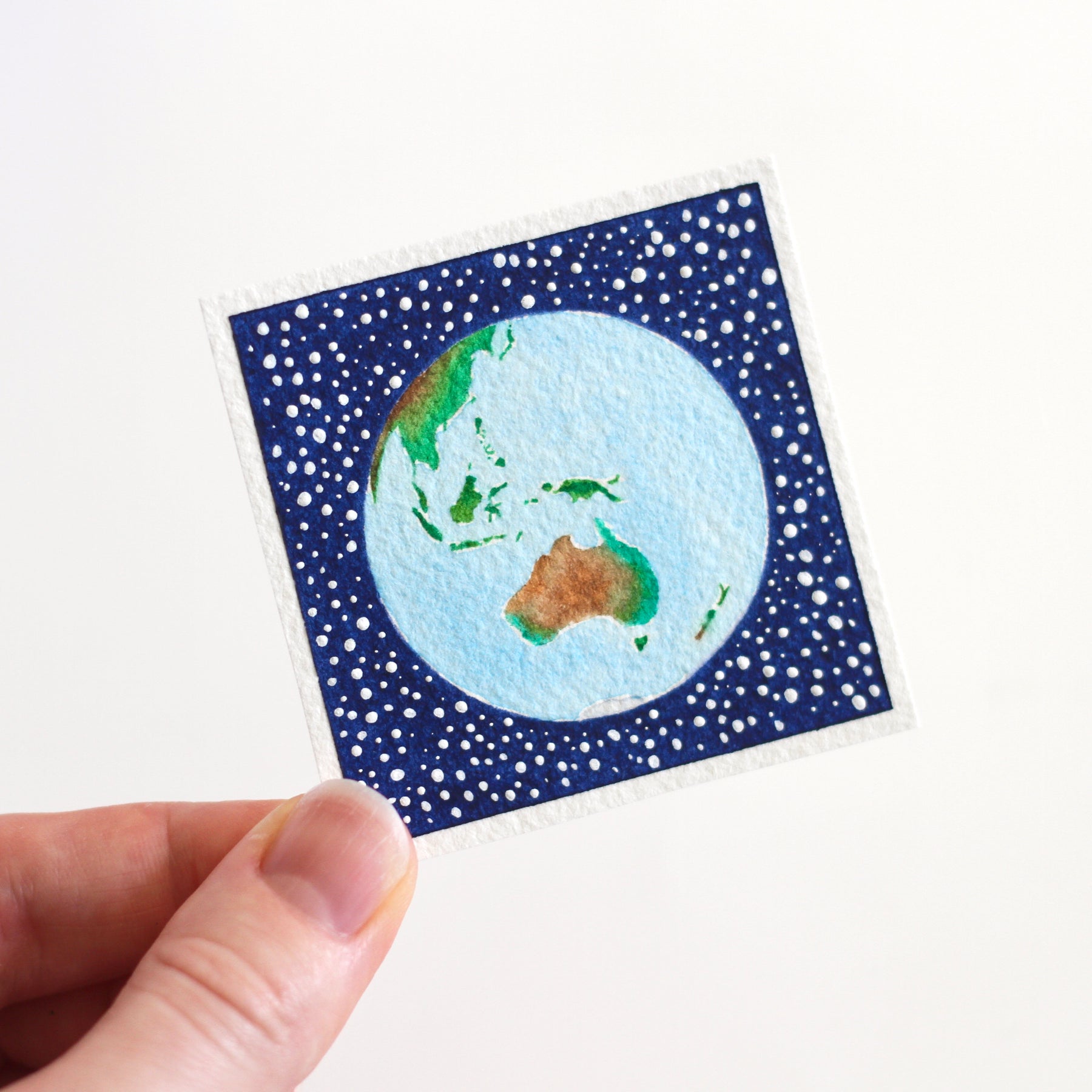 Miniature Watercolour Painting of Earth