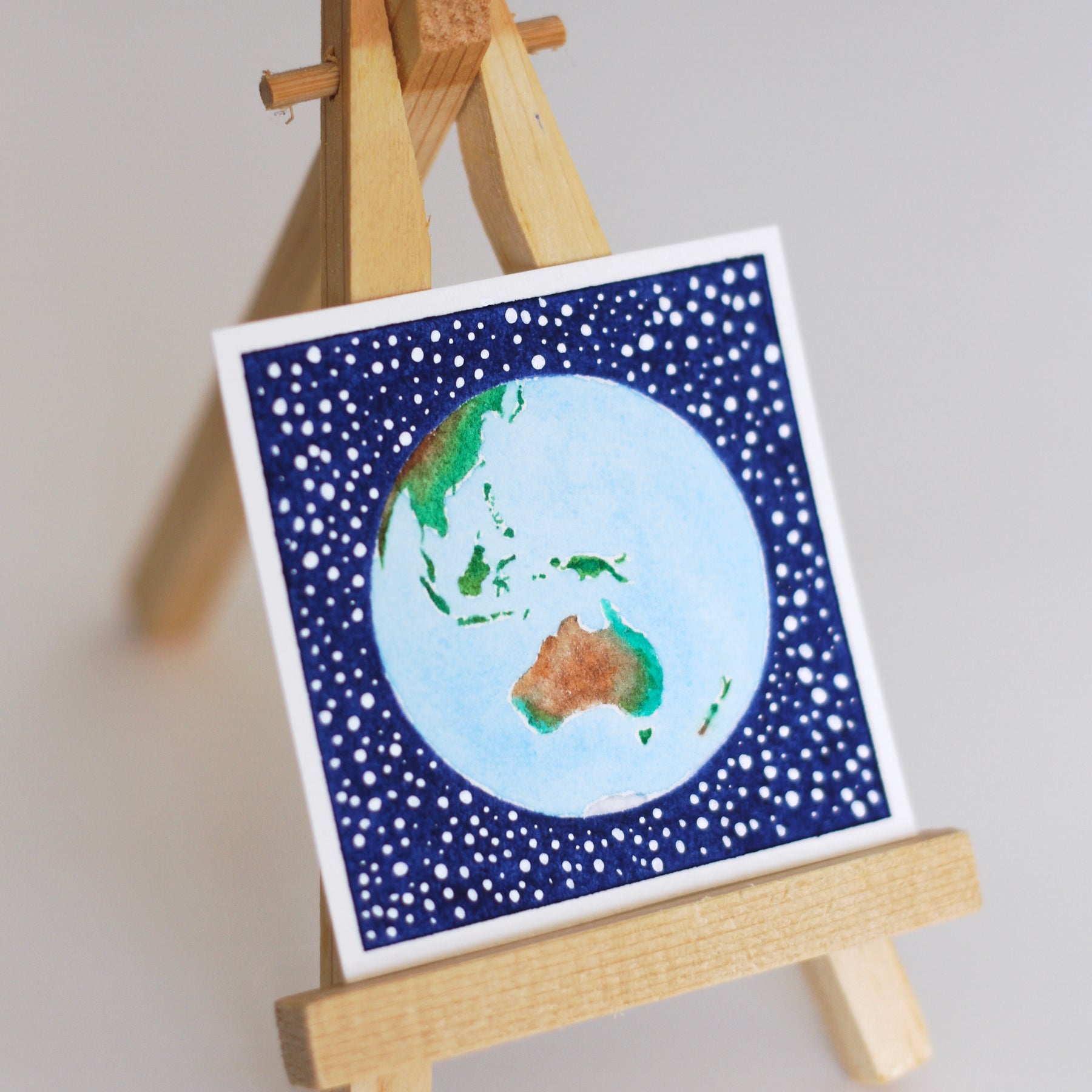 Miniature Watercolour Painting of Earth