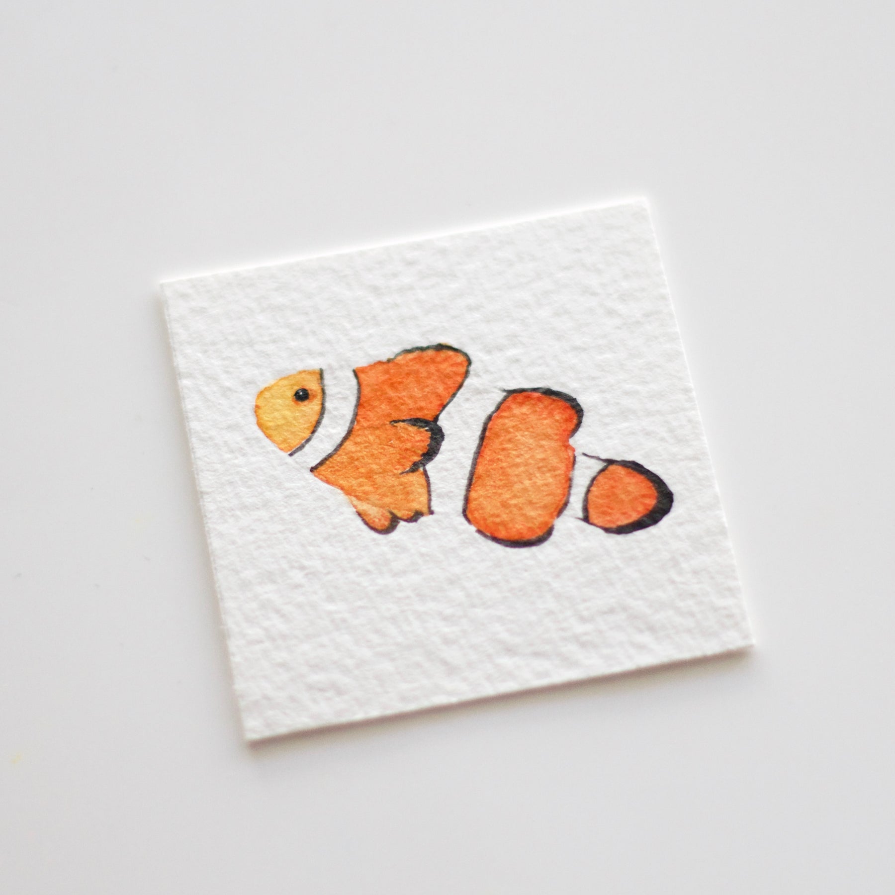 Miniature Watercolour Clownfish Painting