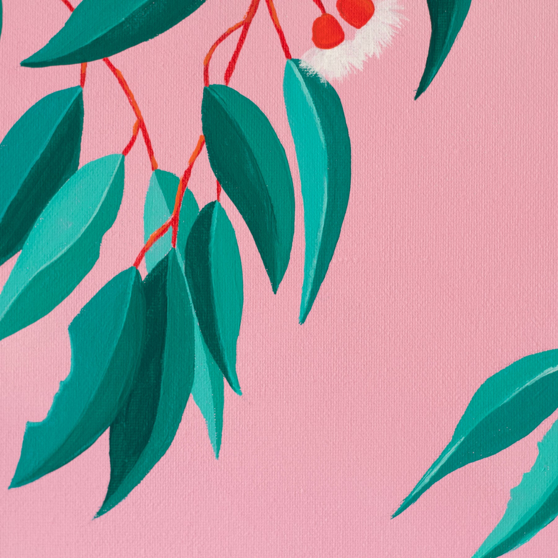 Acrylic Painting on Canvas of Gum Tree Leaves