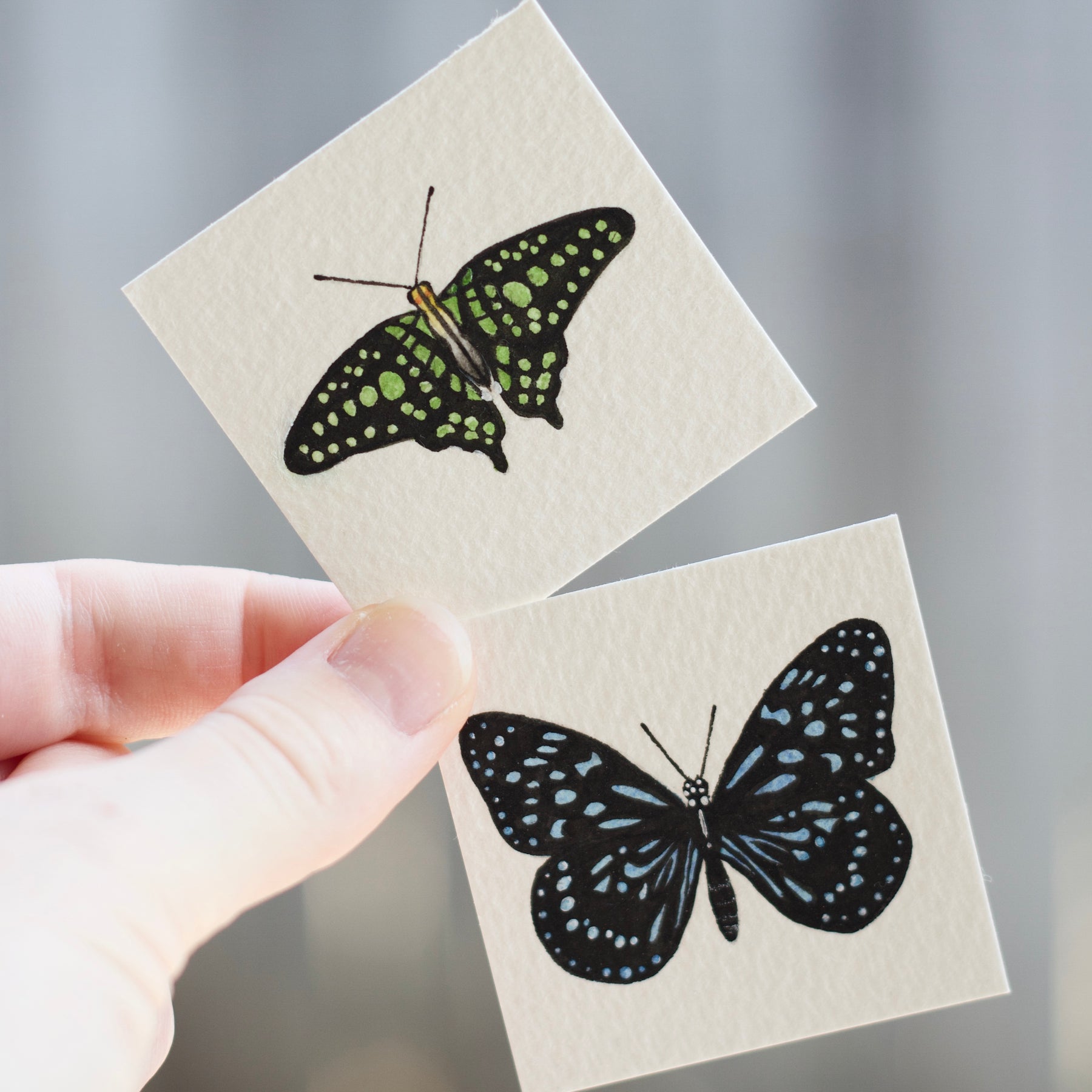 Miniature Ulysses Butterfly Watercolour Painting