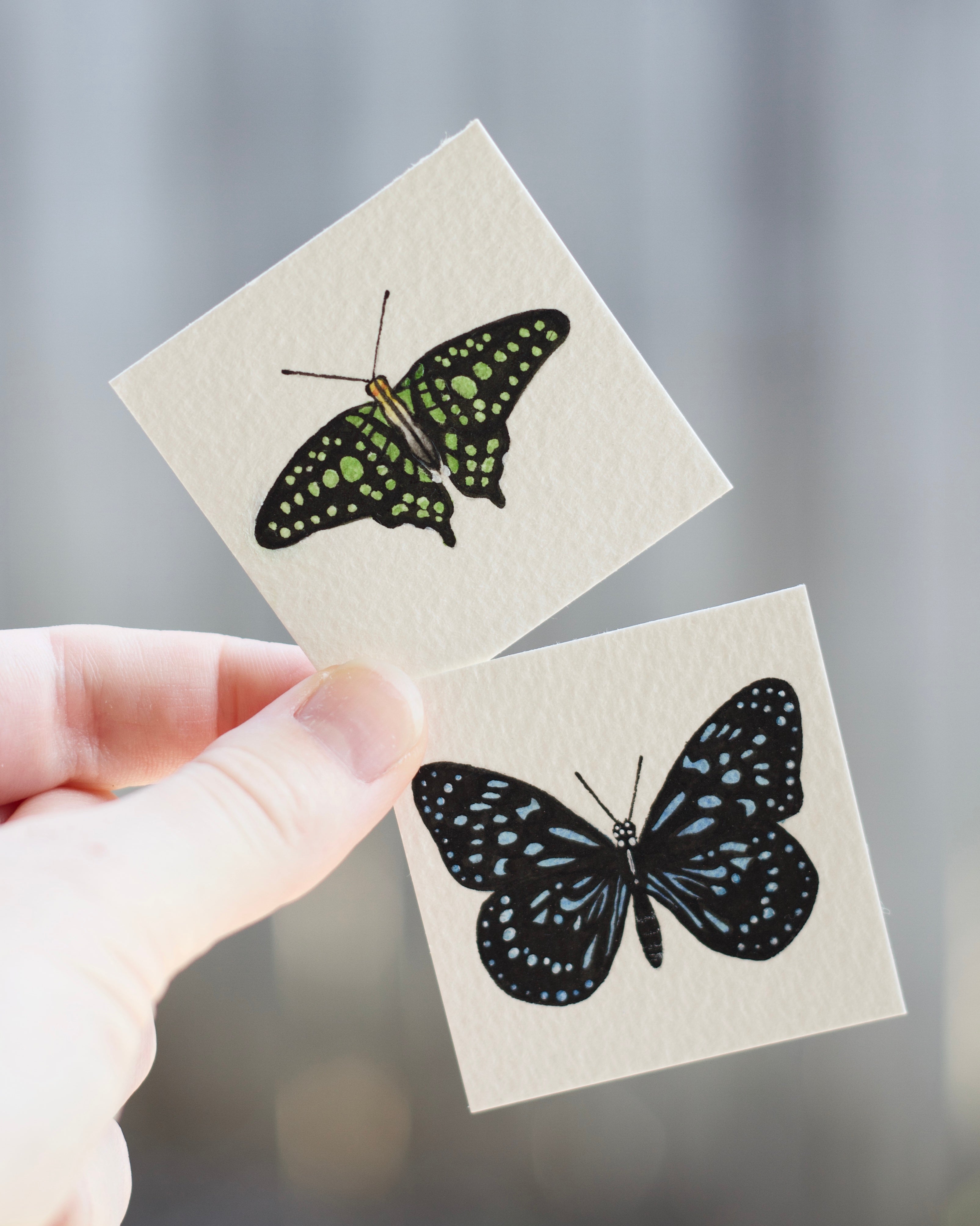 Luna Moth Tiny Watercolour Painting