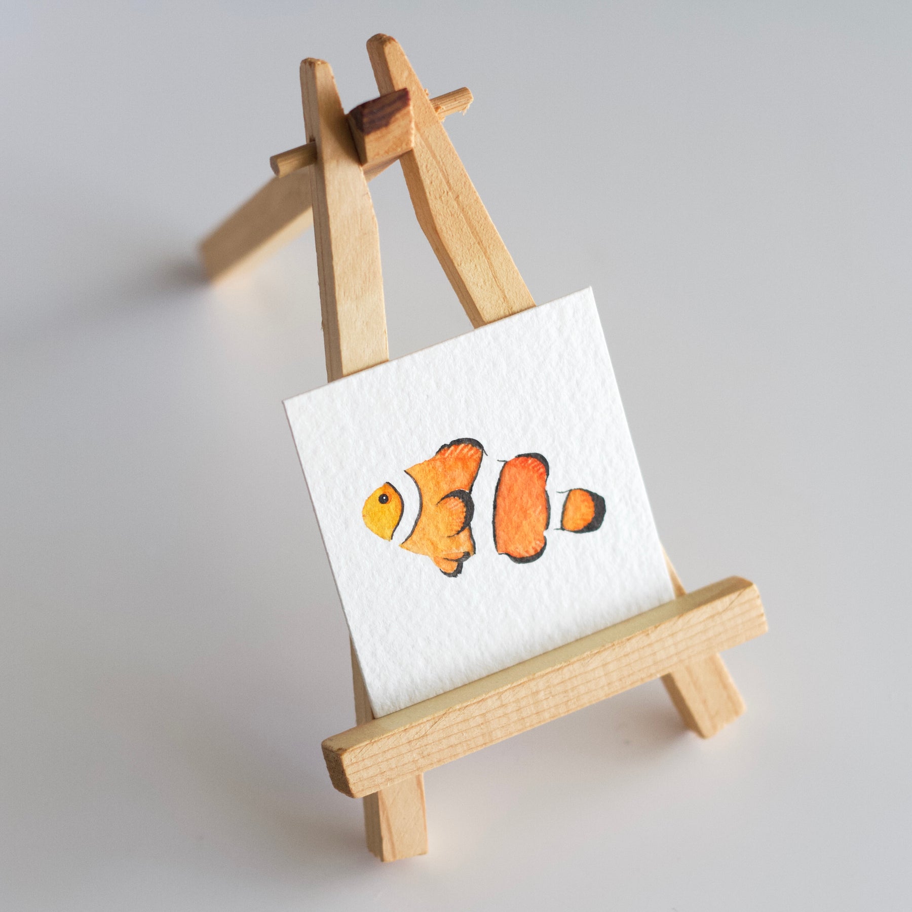 Miniature Watercolour Clownfish Painting