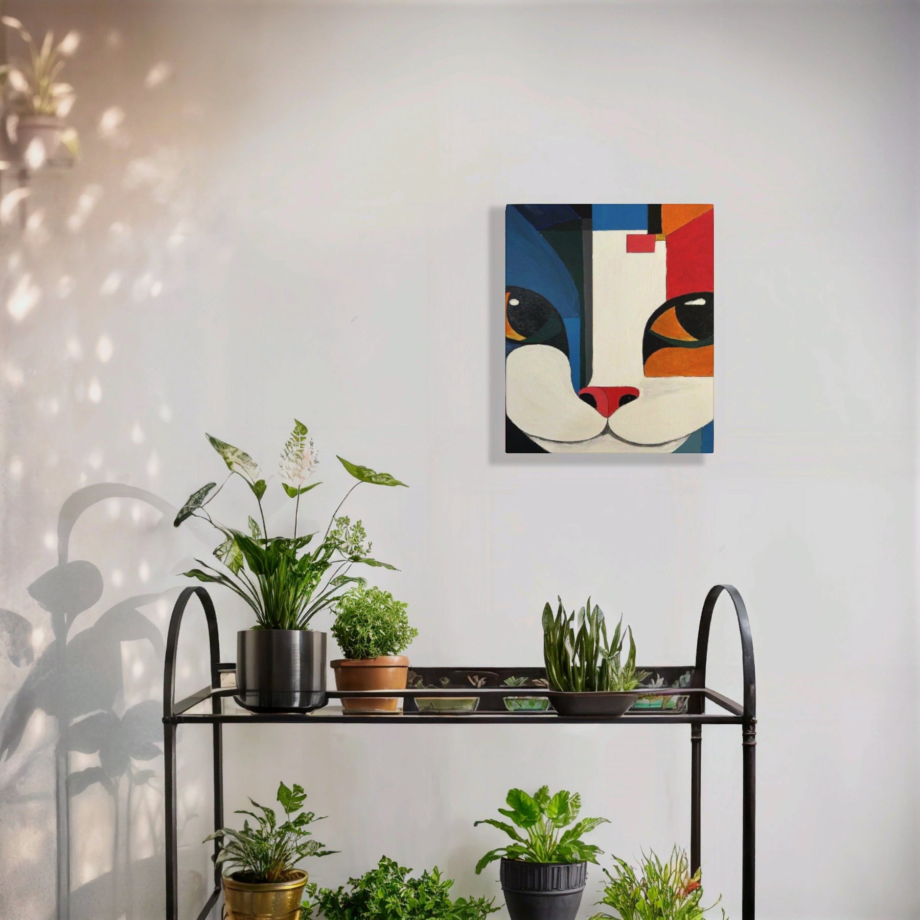 Cubist Cat Painting Wall Art