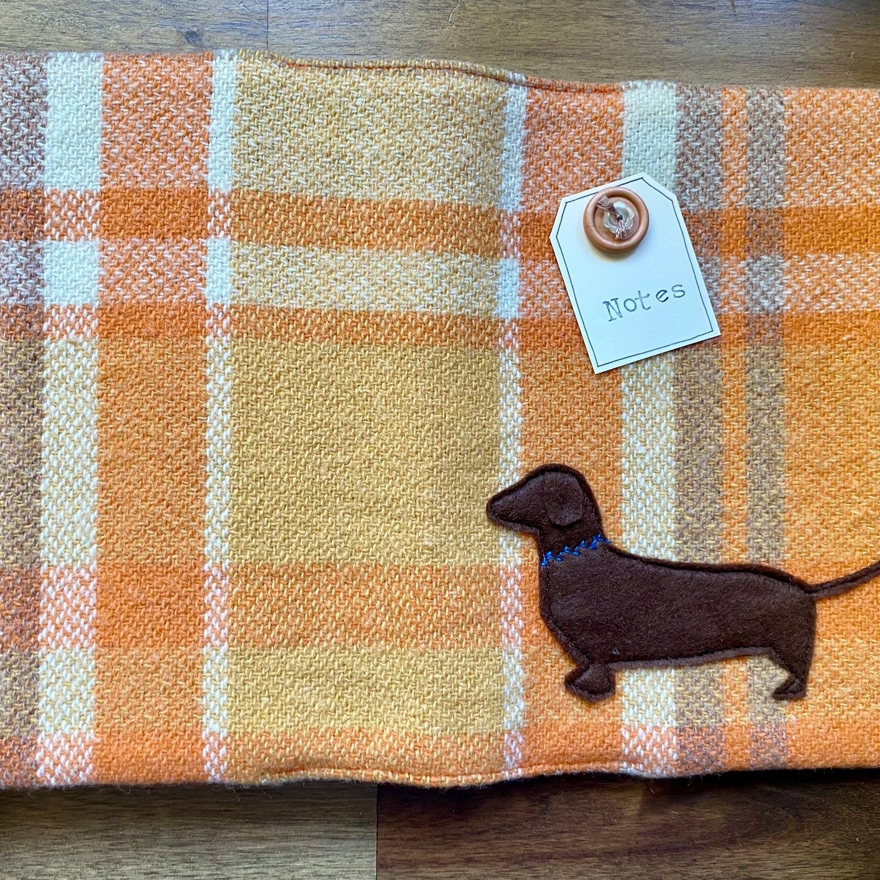 A5 Upcycled Notebook Dachshund - Orange