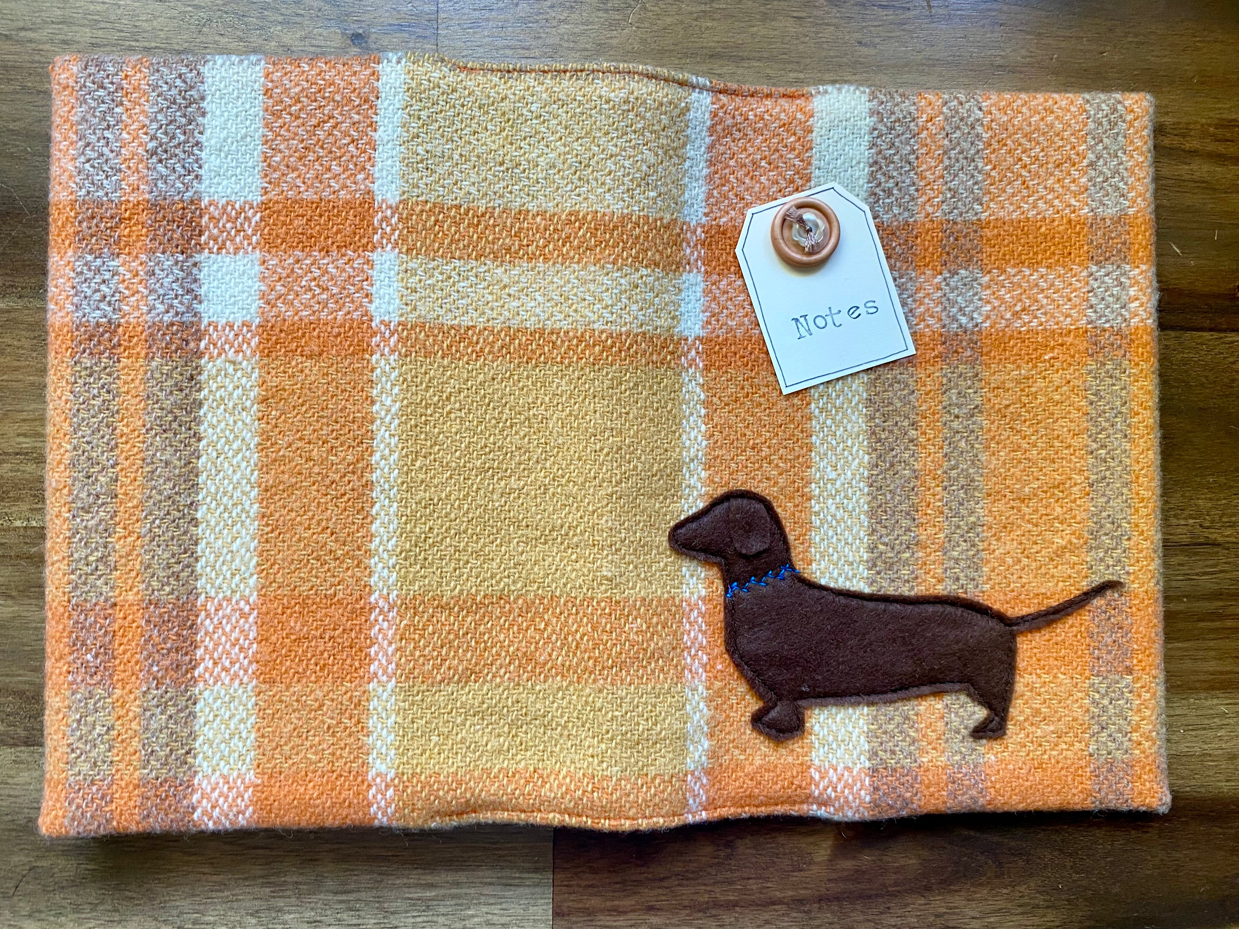 A5 Upcycled Notebook Dachshund - Orange