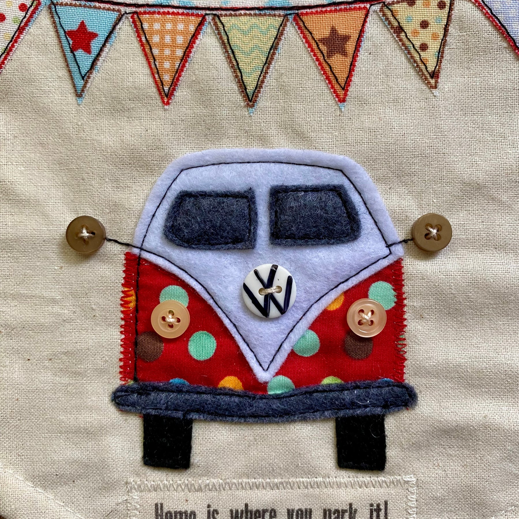 Kombi Banner - Home is where you park it! Red