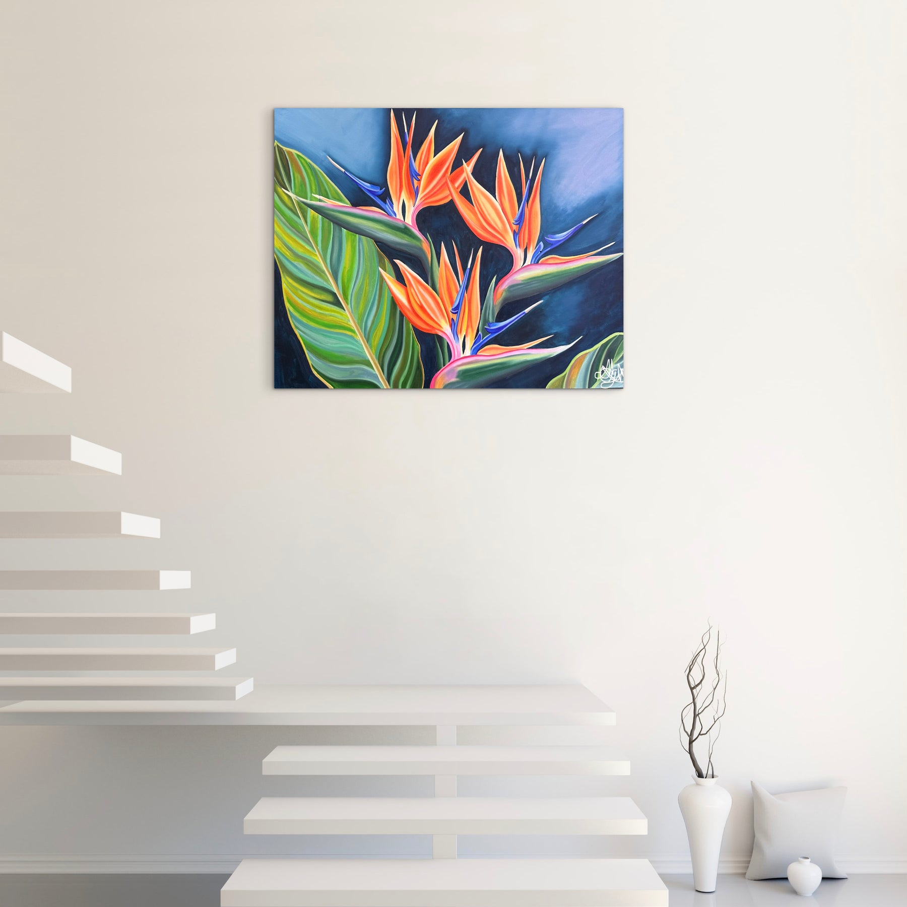 Tropical Radiance - Bird of Paradise Original Oil Painting - Hand Painted