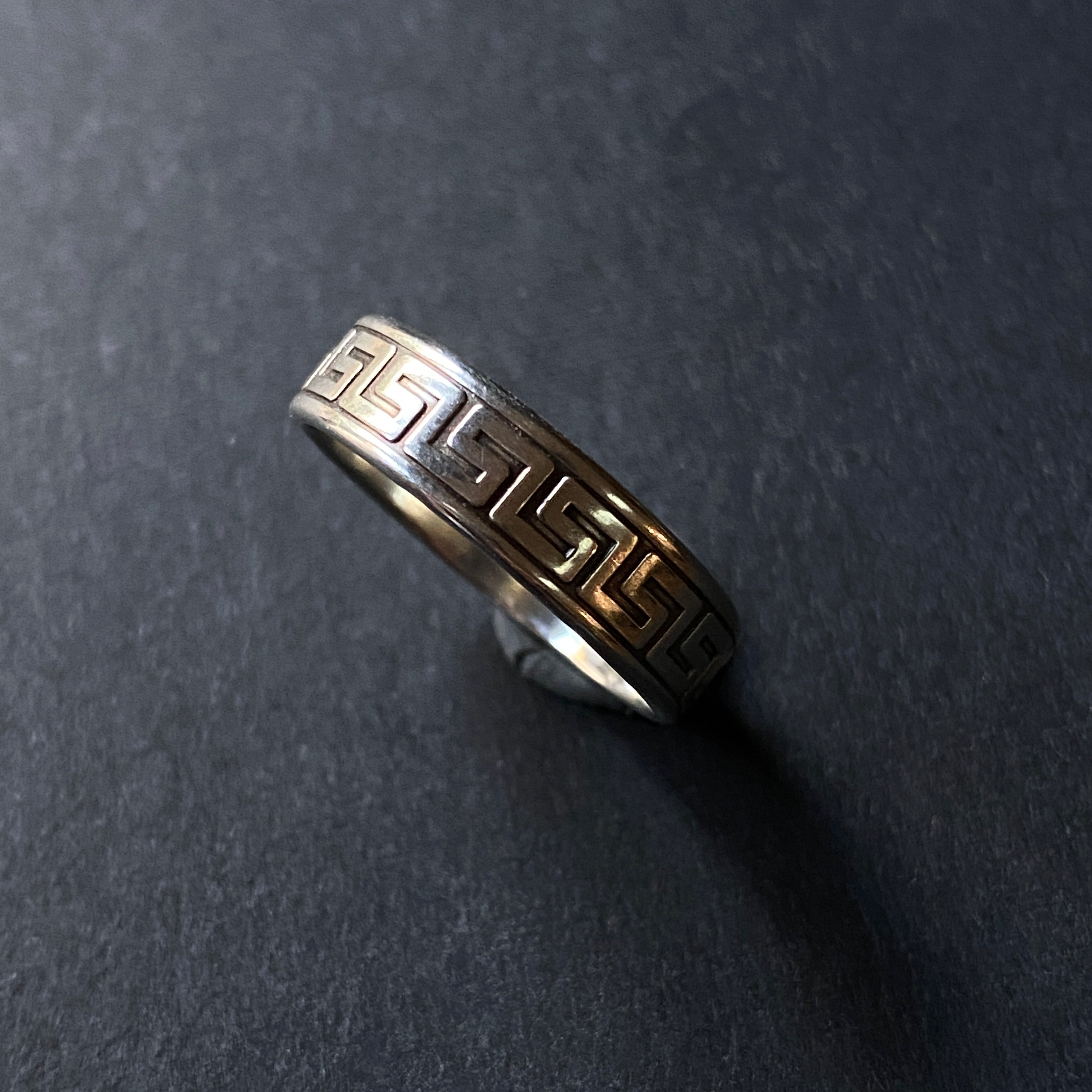 Sterling Silver Geometric Design Unisex Ring