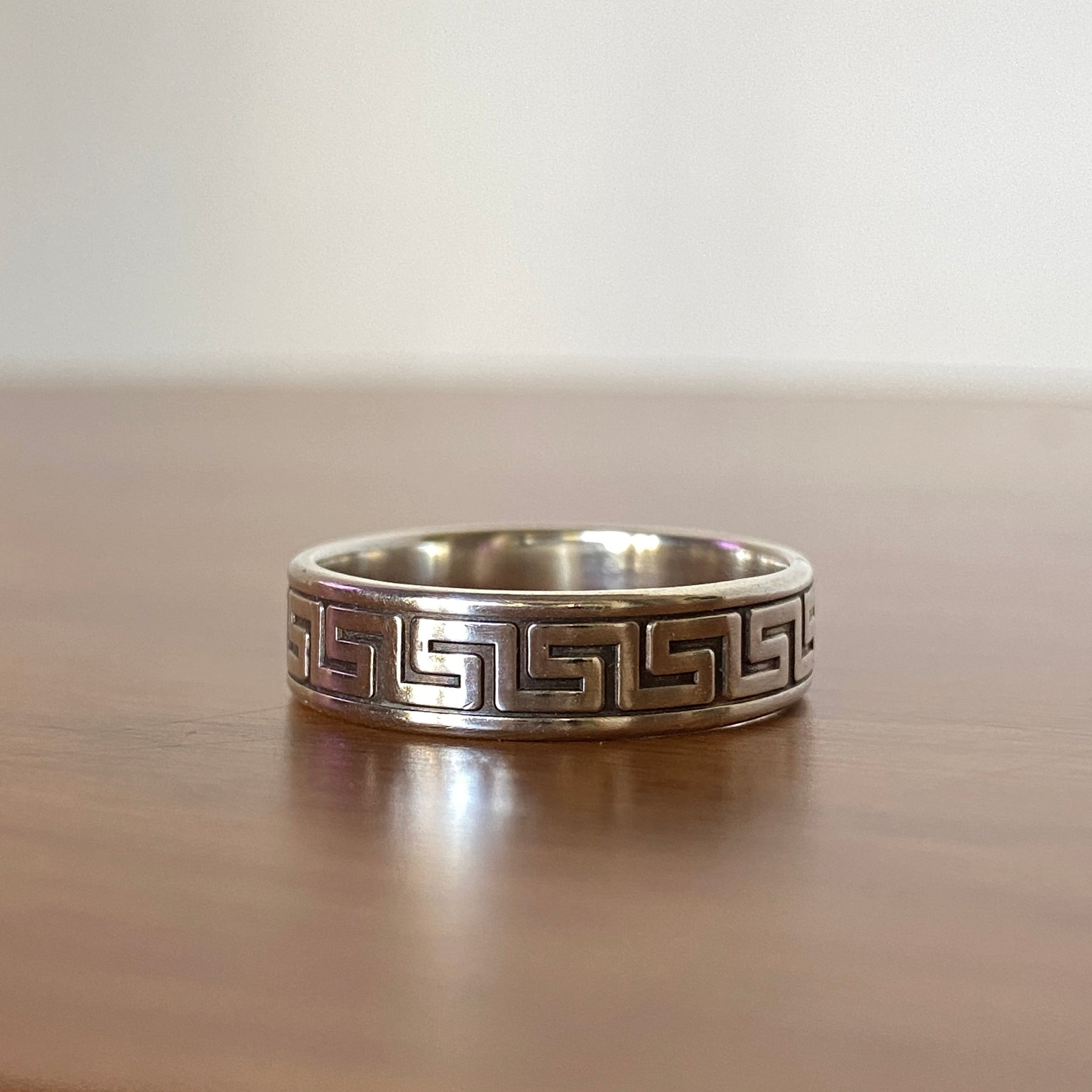 Sterling Silver Geometric Design Unisex Ring