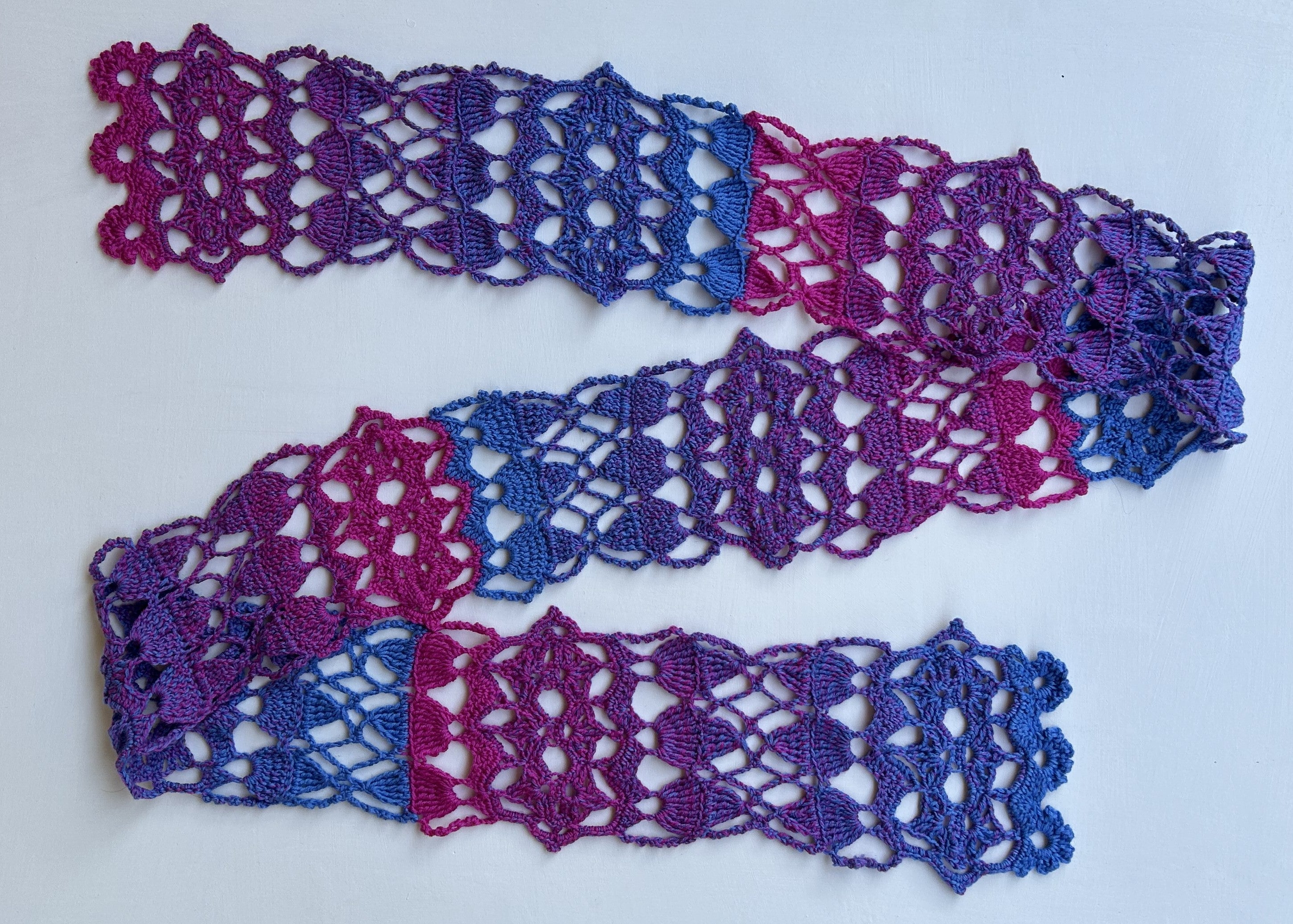 'Sunset' Crochet Lace Skinny Scarf