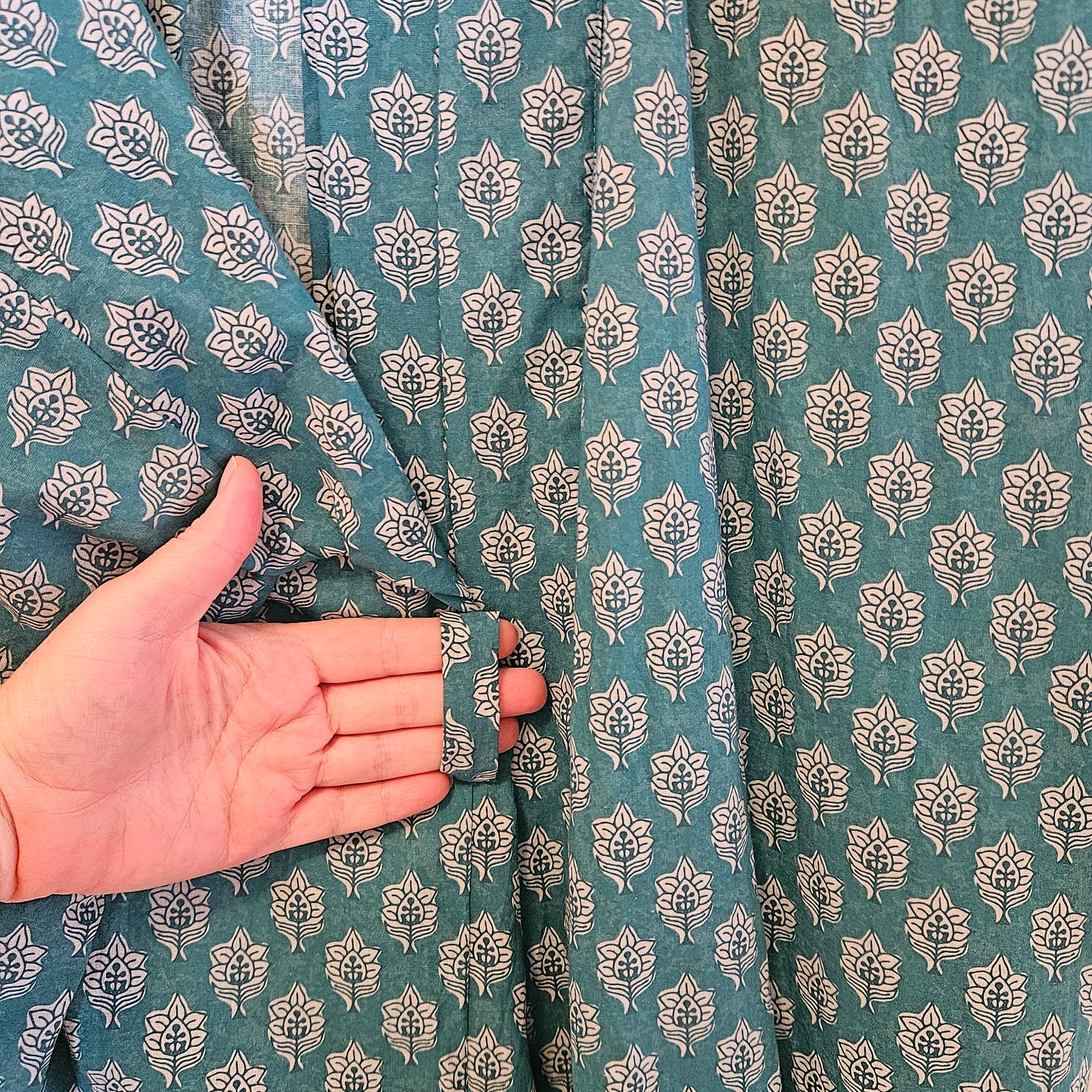Lightweight Cotton Dressing Gown, Teal, Medium