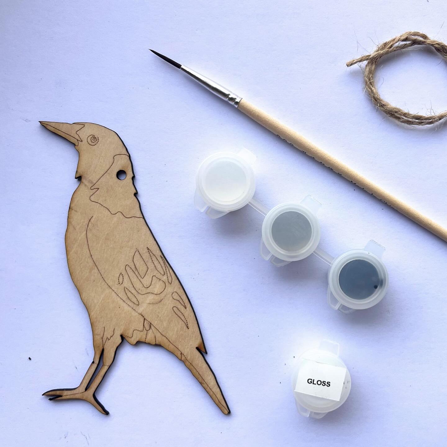 Magpie | Christmas Ornament Paint Kit | Australian Native Bird