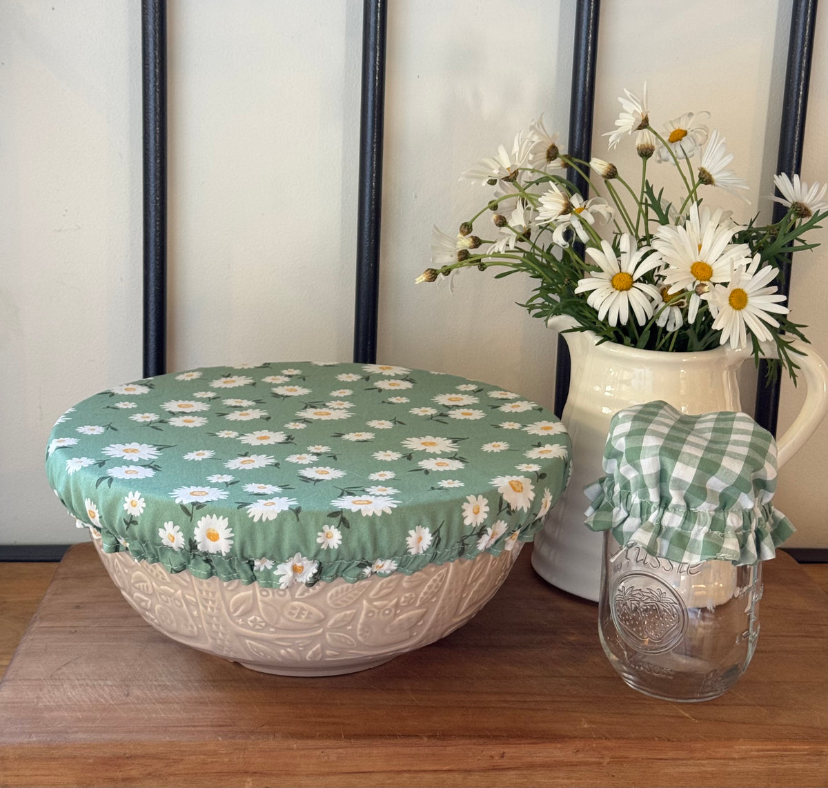 Reversible Daisy Bowl & Jar Covers – Handmade in Tasmania