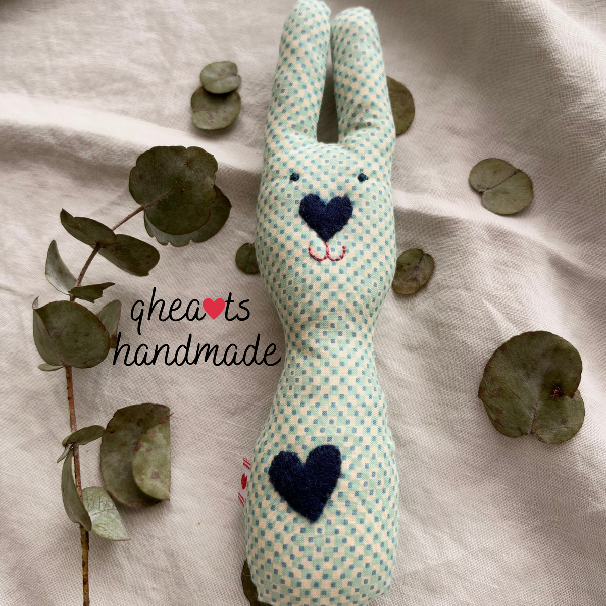 Handmade Bunny Rattle - Lots of options including Liberty