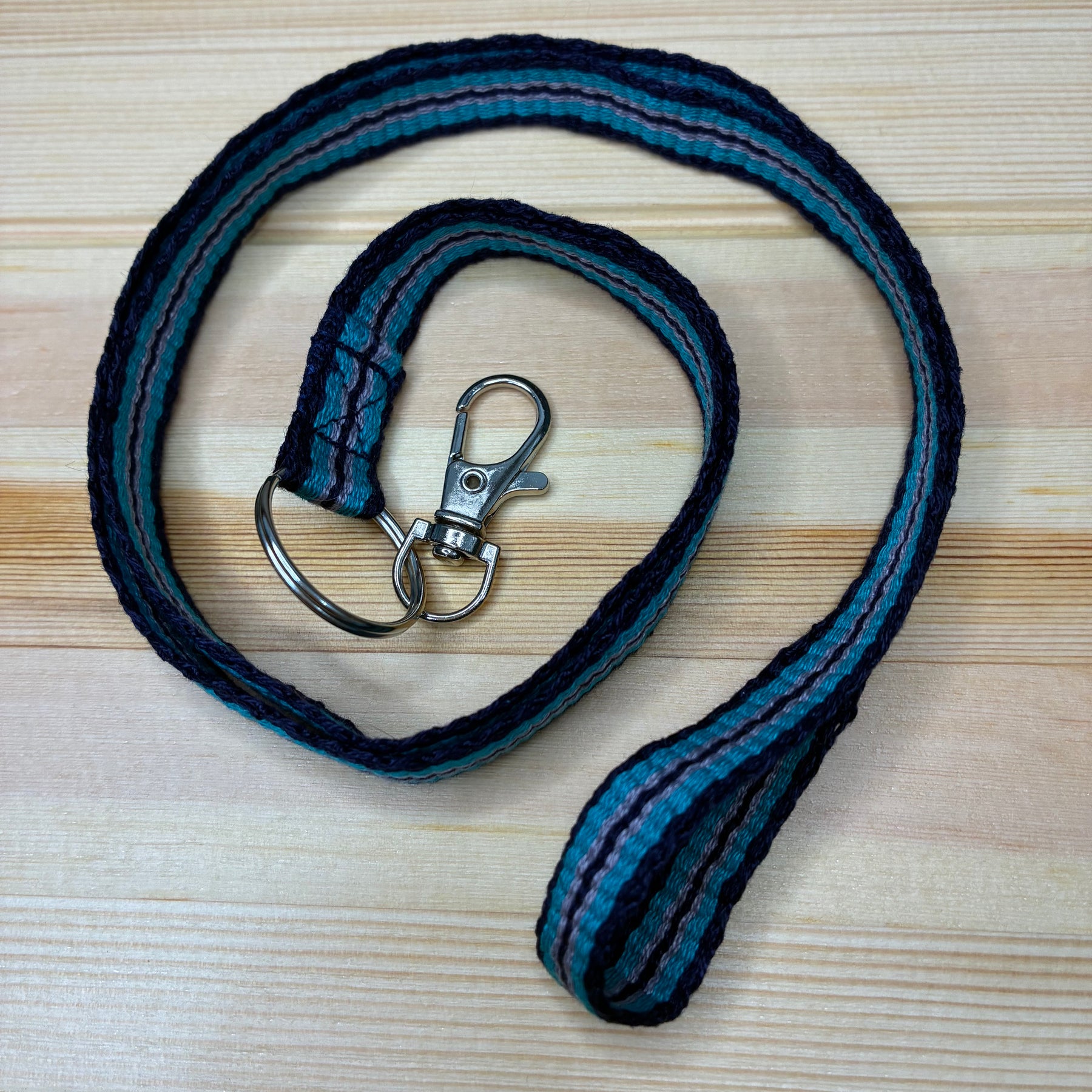 A Little Loom Magic - Turquoise Handwoven Lanyard