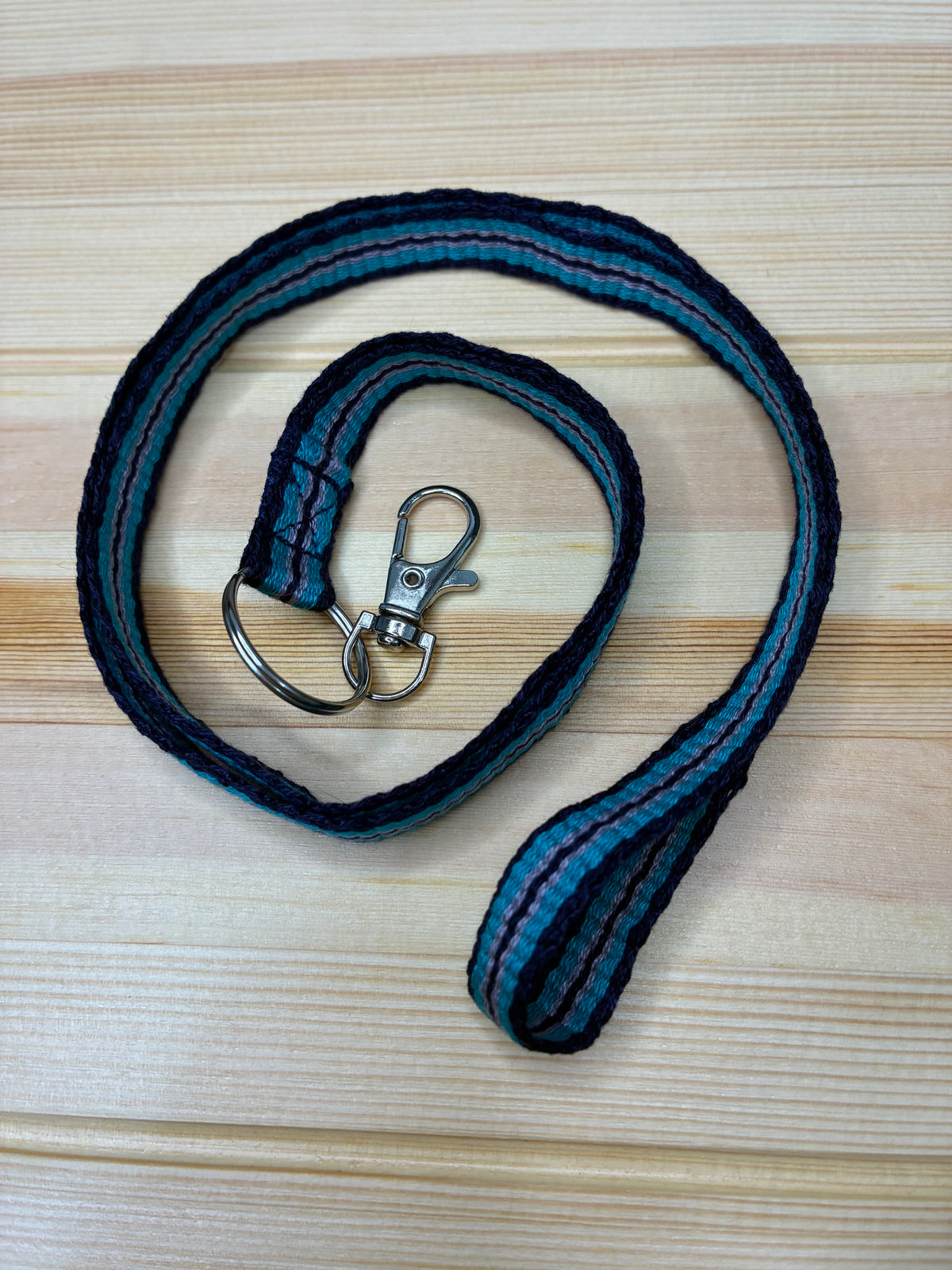 A Little Loom Magic - Turquoise Handwoven Lanyard
