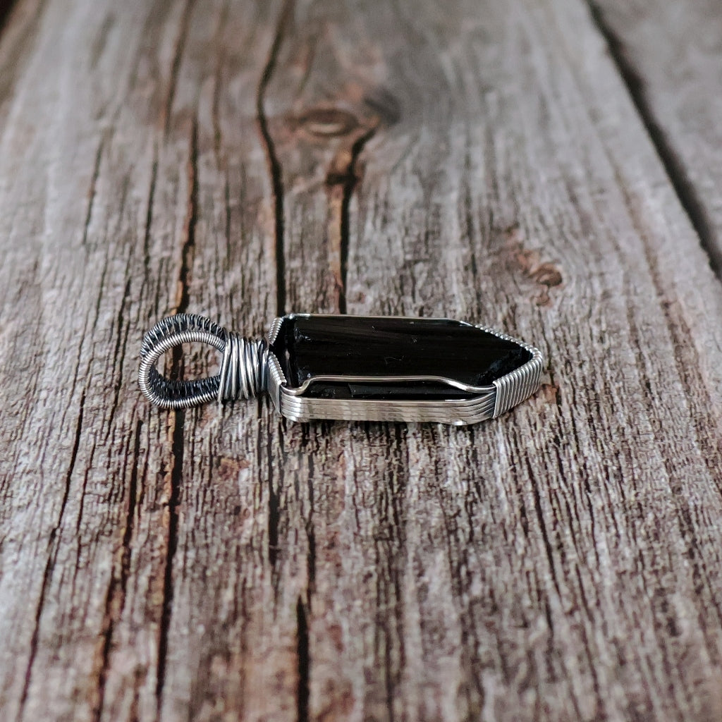 Sterling Silver Black Tourmaline Pendant ~ Talisman of Protection and Purification