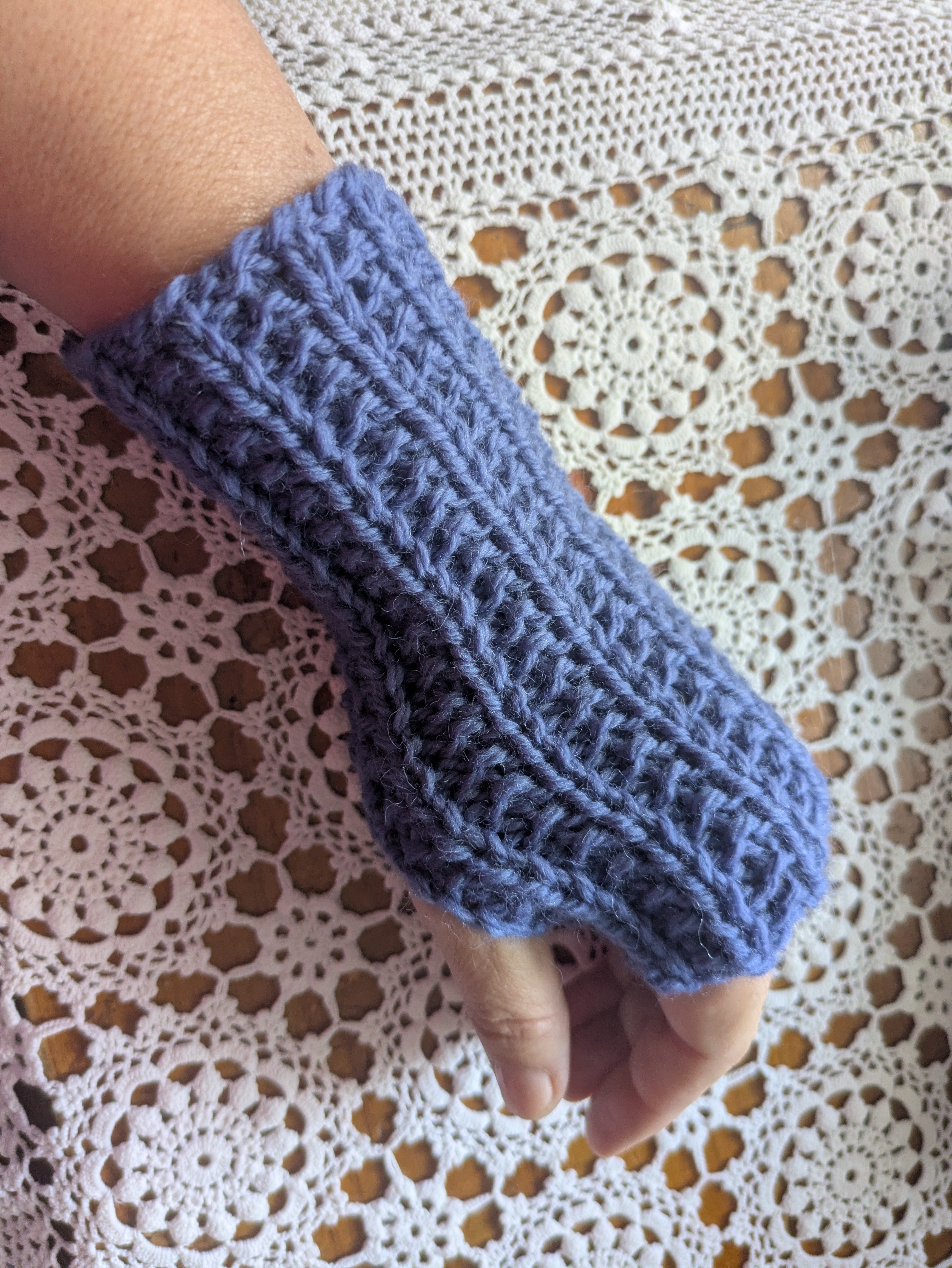 Drover Fingerless Mitts. Handknit Wool Wrist Warmers