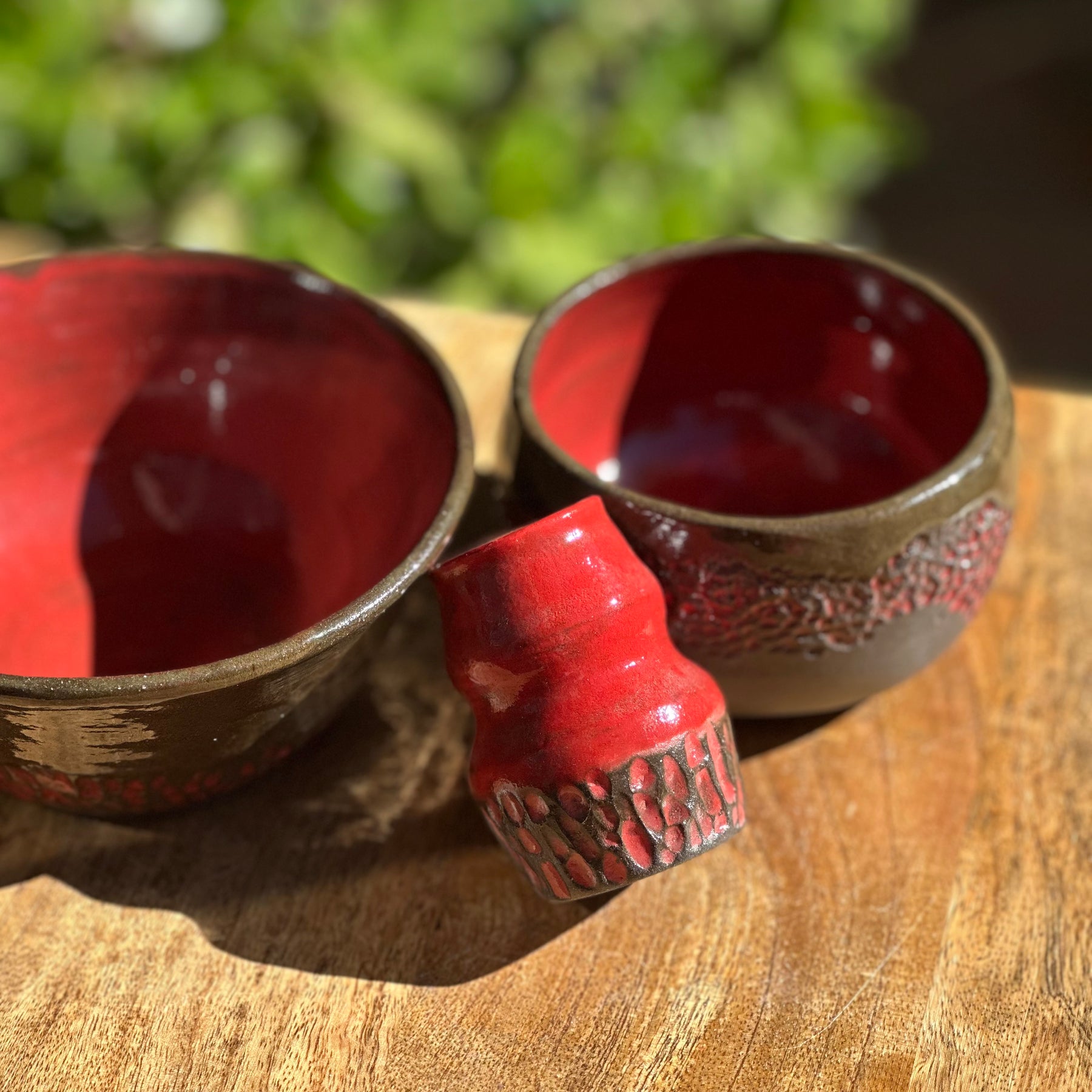 Handmade Ceramic Noodle Bowl Set with Chopstick Holder | Fire & Brimstone