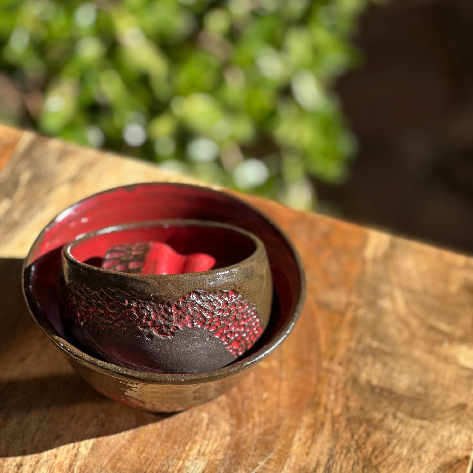 Handmade Ceramic Noodle Bowl Set with Chopstick Holder | Fire & Brimstone