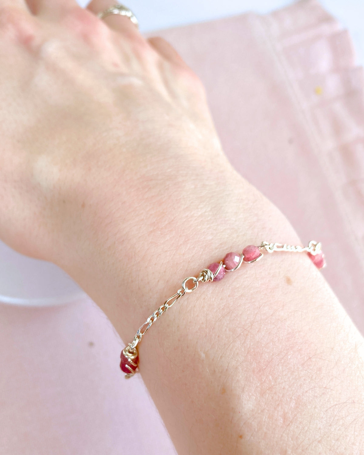 Tourmaline beaded Sterling silver | Earrings or Bracelet | October birthstone gift