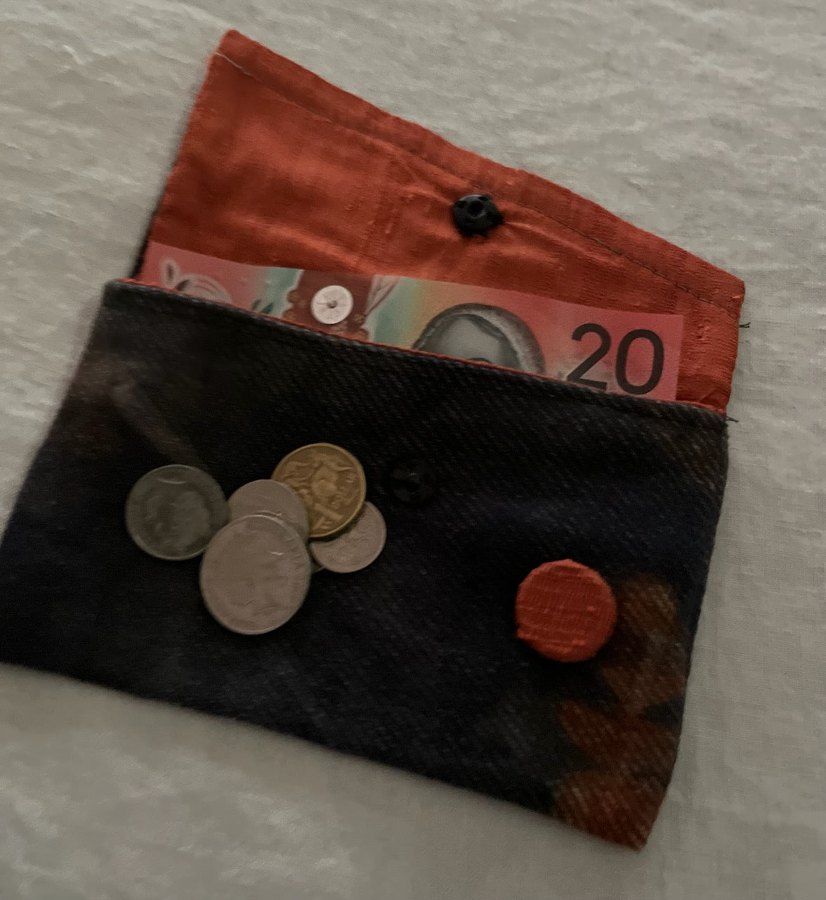 Eco Printed Small Wool Purse