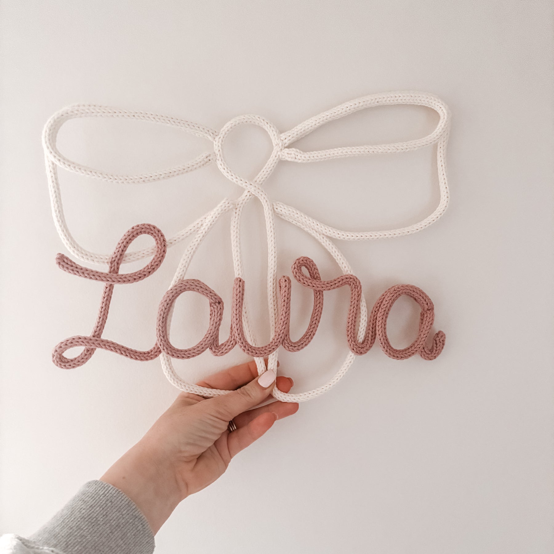 Large Knitted Bow Personalised