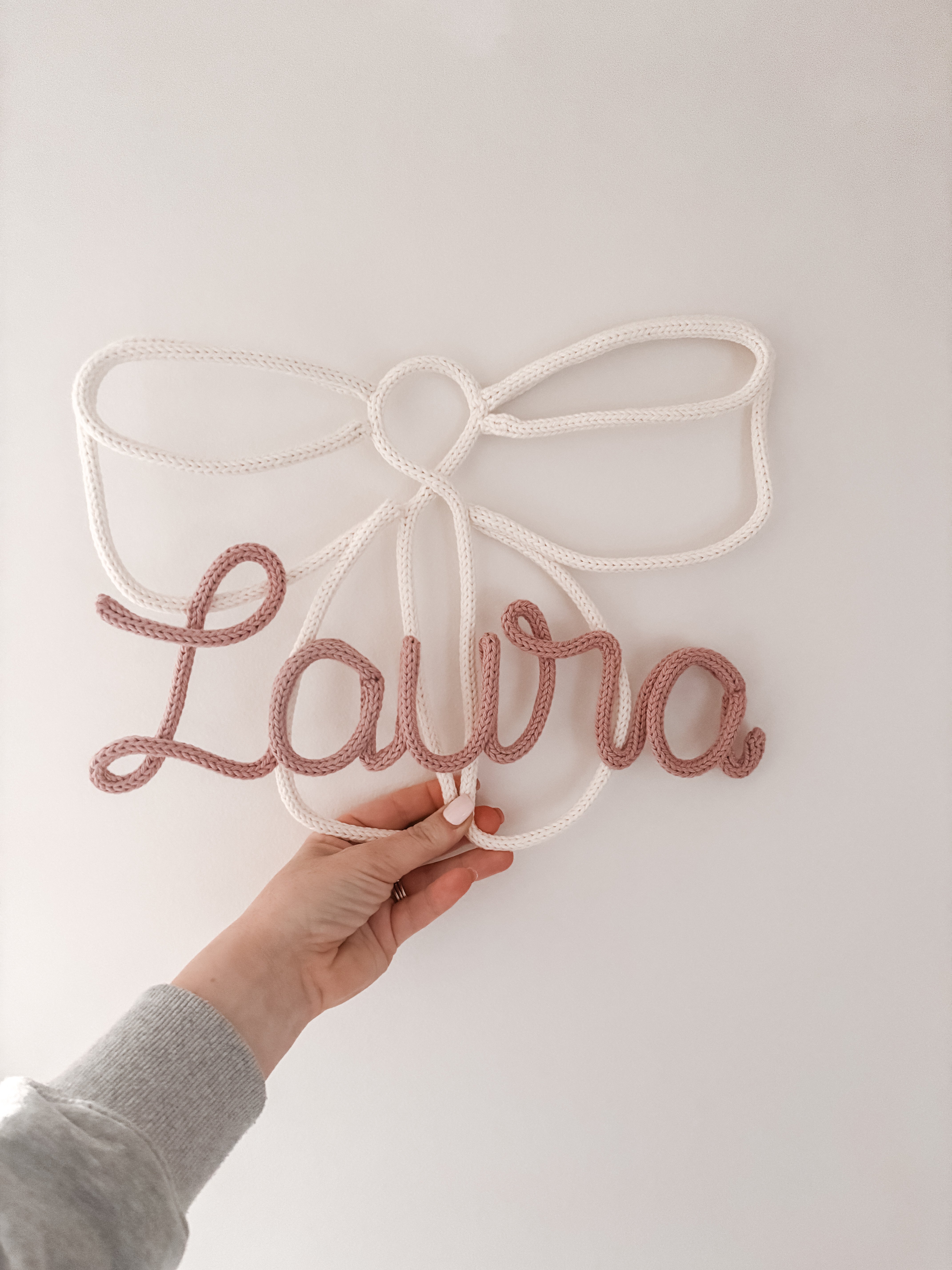 Large Knitted Bow Personalised
