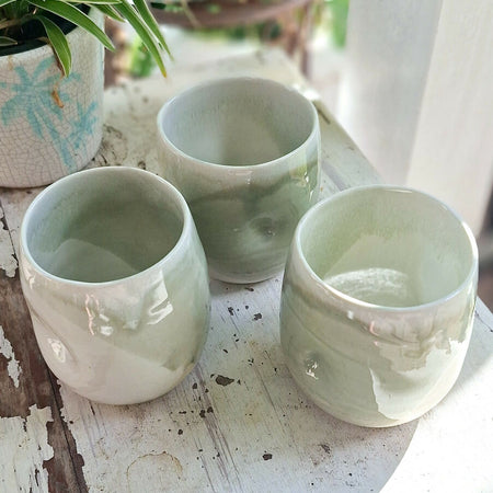 Hug Mugs for wine or coffee - handmade pottery