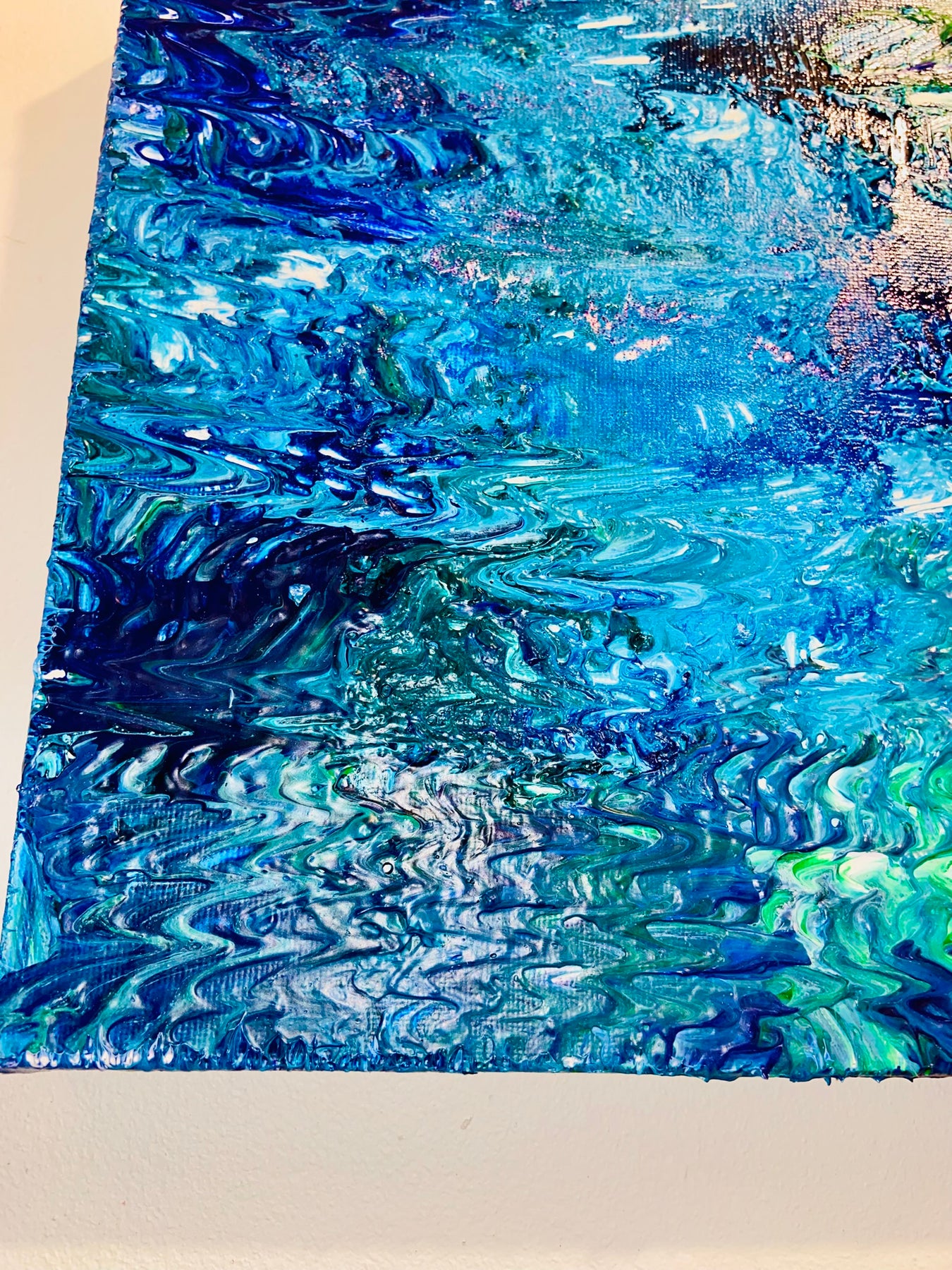 Ripples 2 ORIGINAL CANVAS PAINTING 25.4x25.4x3.5cm by Margo Humphries