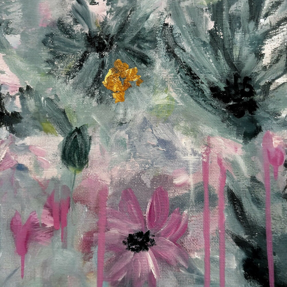 Original acrylic painting 'Bought Myself Flowers'